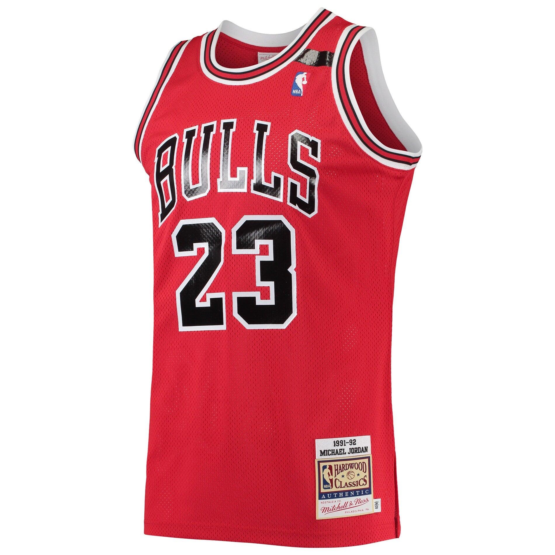 Mitchell And Ness Jerseys Michael Jordan Chicago Bulls Mitchell & Ness NBA 91-92 Authentic Jersey - Red
