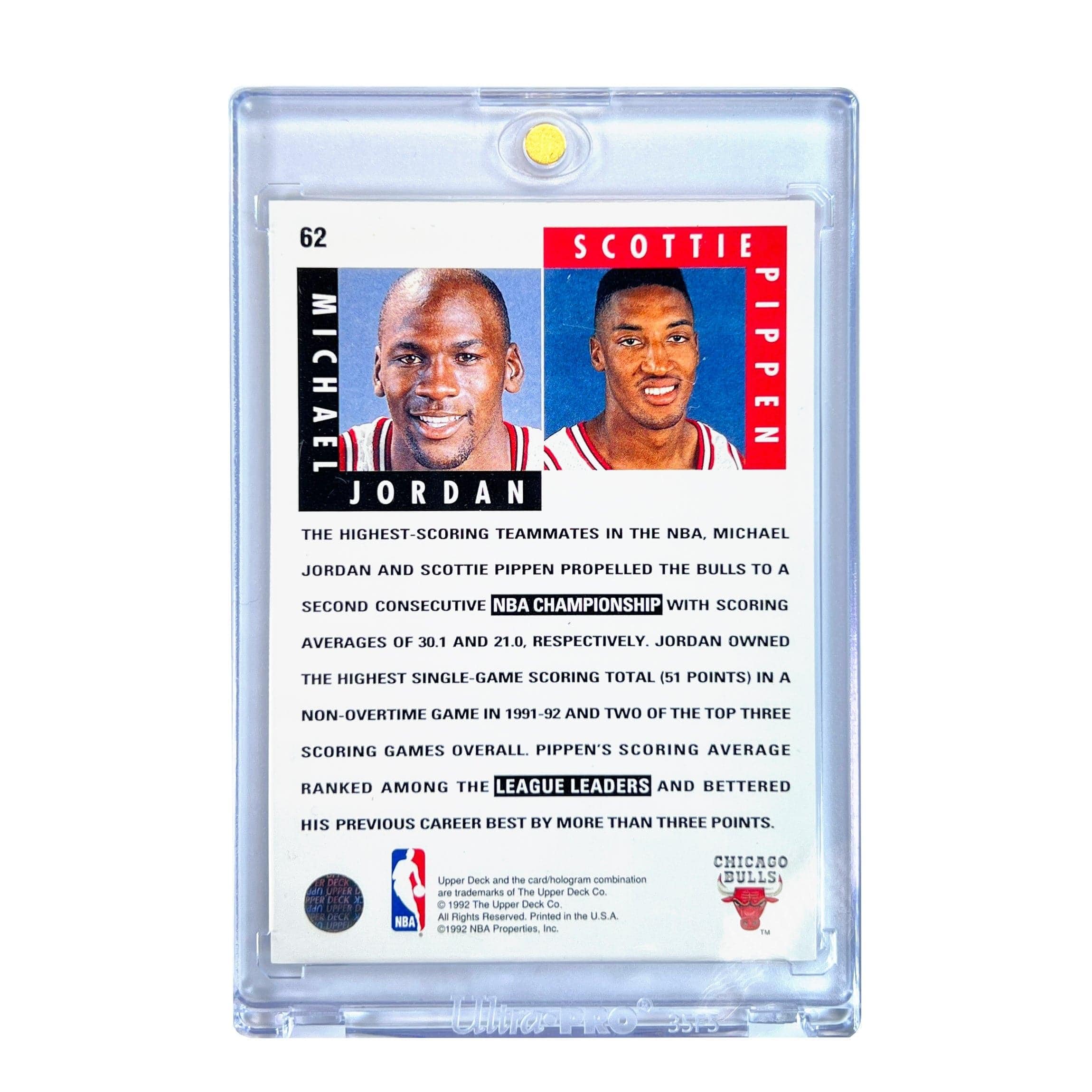 Upper Deck Cards Michael Jordan/Scottie Pippen Upper Deck NBA Scoring Threats Card