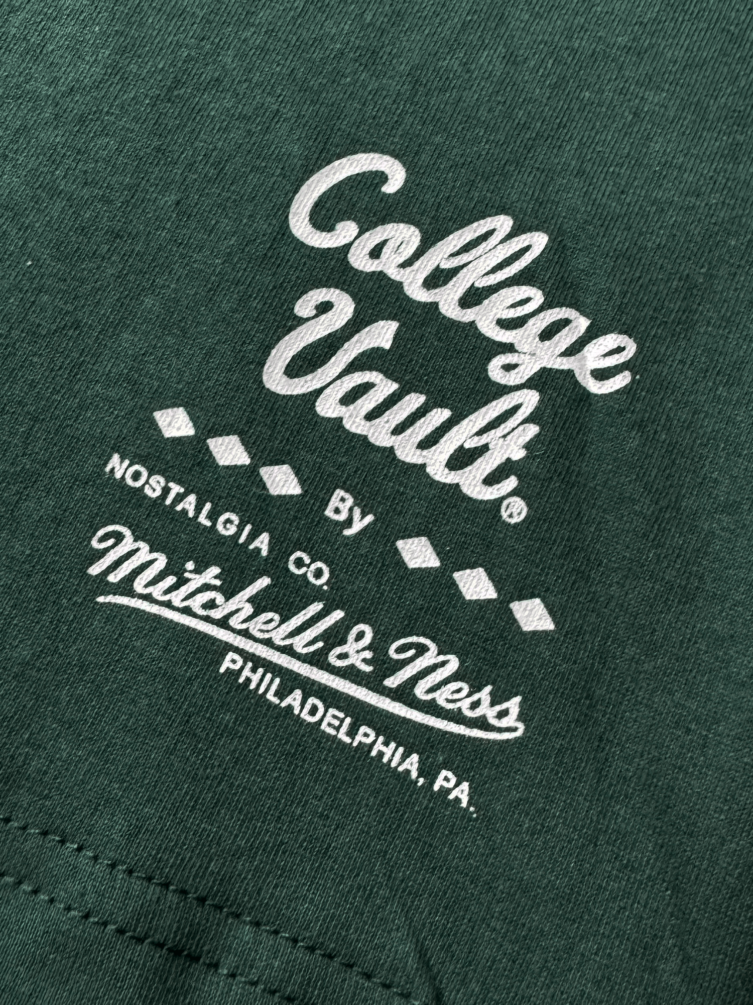 Mitchell And Ness T-Shirts Michigan State Spartans Mitchell & Ness NCAA Champs Arch Vintage T-Shirt - Washed Green