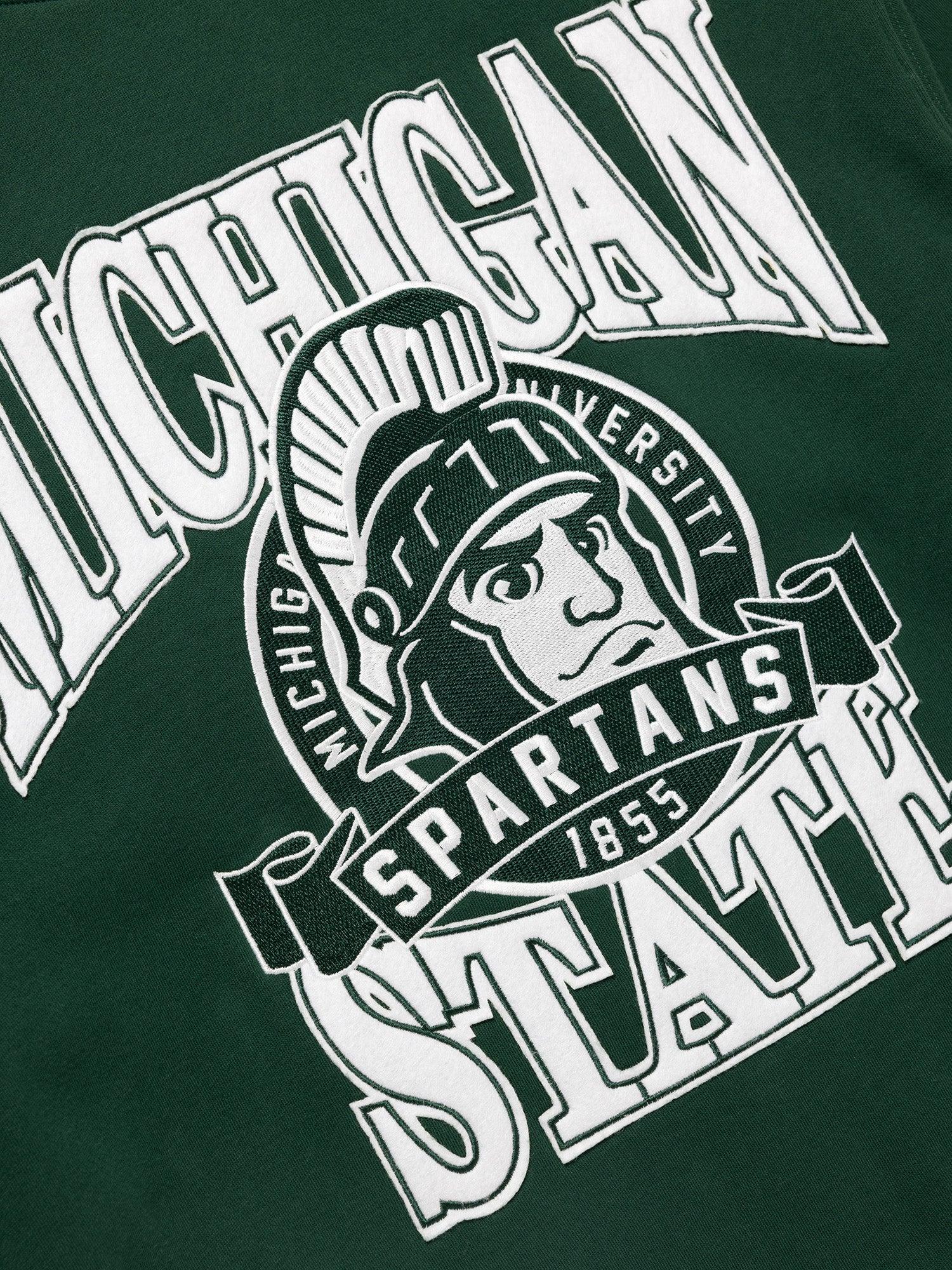 NCAA Branded Jumpers Michigan State Spartans NCAA Team Mascot Vintage Crew Jumper - Faded Green