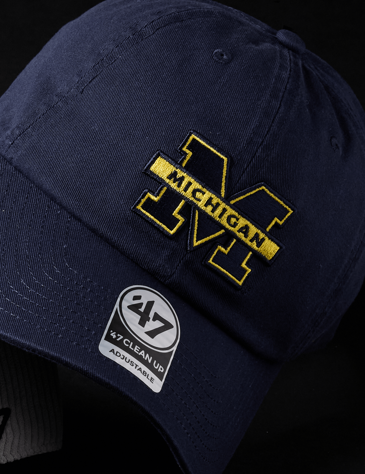 47 Brand Caps Michigan Wolverines '47 NCAA Team Clean Up Strapback Hat - Navy