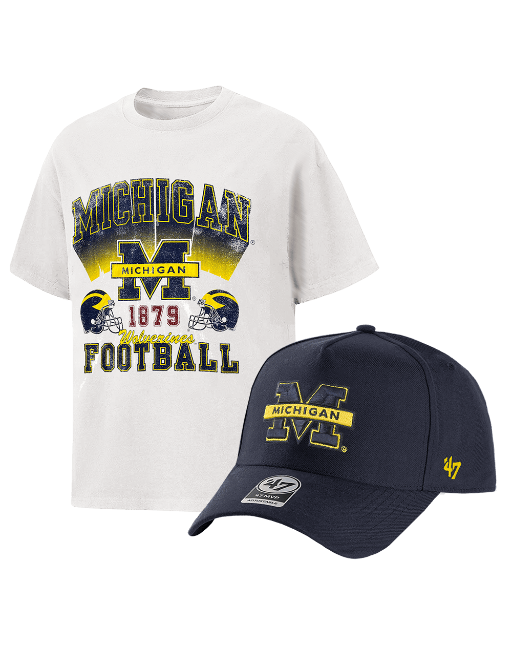 US Sports HQ Bundles Michigan Wolverines NCAA Hat & T-Shirt Bundle