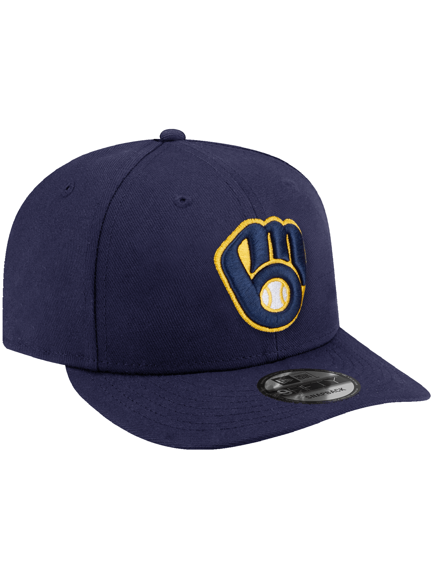 New Era Caps Milwaukee Brewers New Era MLB Team Pre-Curved 9FIFTY Snapback Hat - Navy