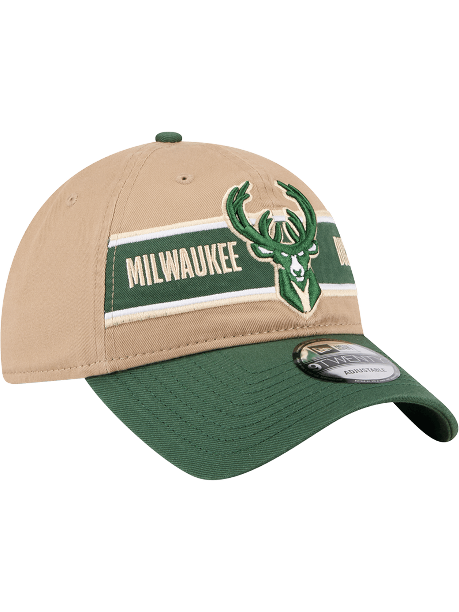 New Era Caps Milwaukee Bucks New Era NBA 24 Draft 9TWENTY Strapback Hat - Tan