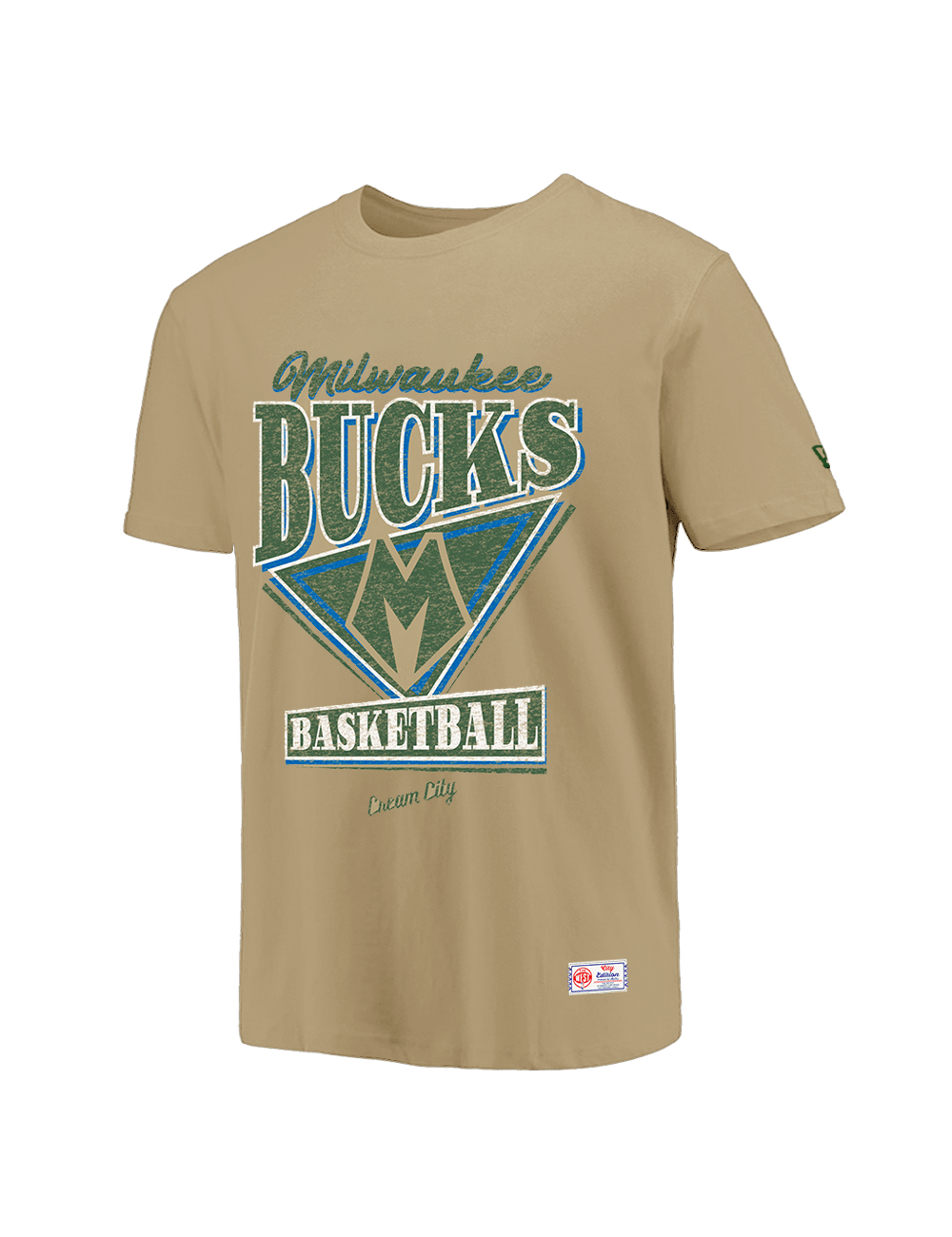 New Era T-Shirts Milwaukee Bucks New Era NBA 25-26 City Edition Distressed T-Shirt