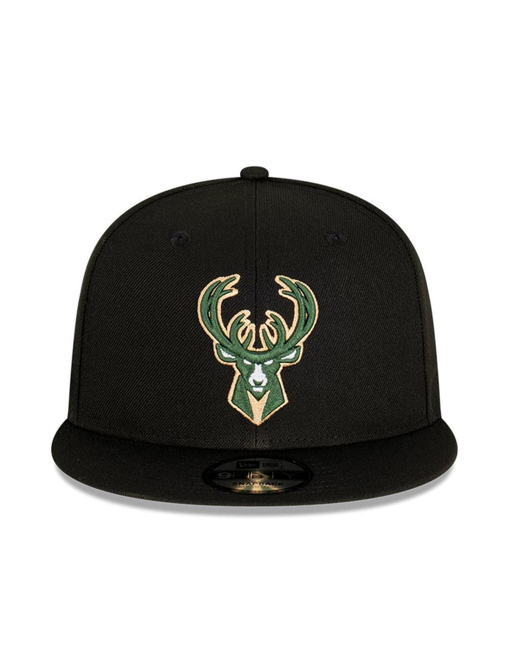 New Era Caps Milwaukee Bucks New Era NBA Champs Patch 9FIFTY Snapback Hat - Black