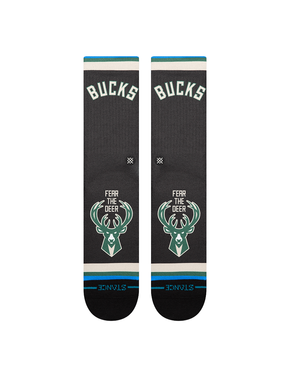 Stance Socks Large (9-12 US) Milwaukee Bucks Stance NBA Statement Crew Socks