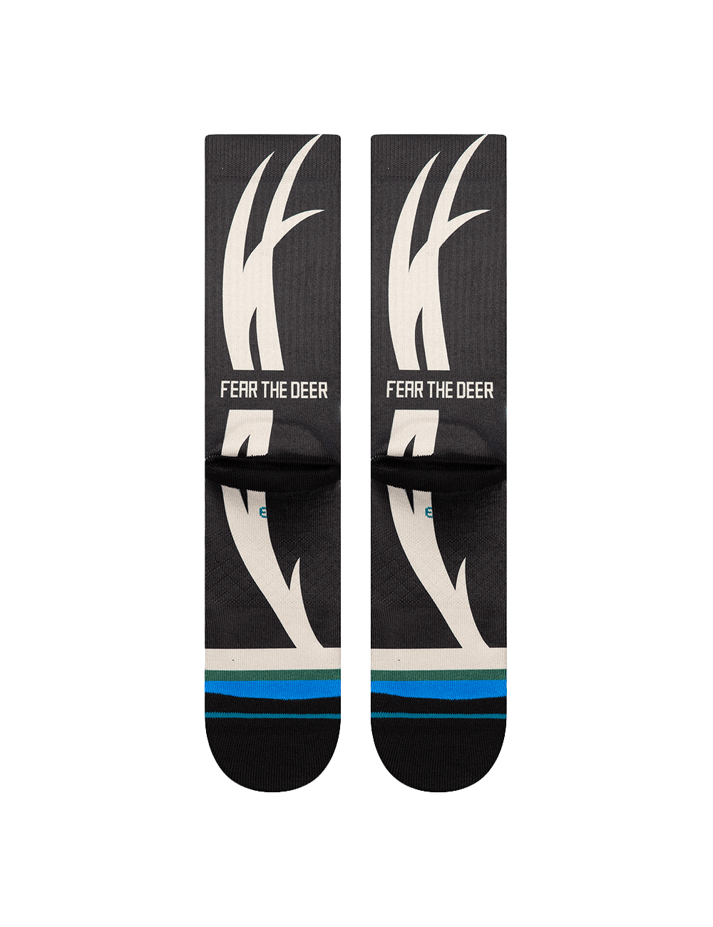 Stance Socks Large (9-12 US) Milwaukee Bucks Stance NBA Statement Crew Socks