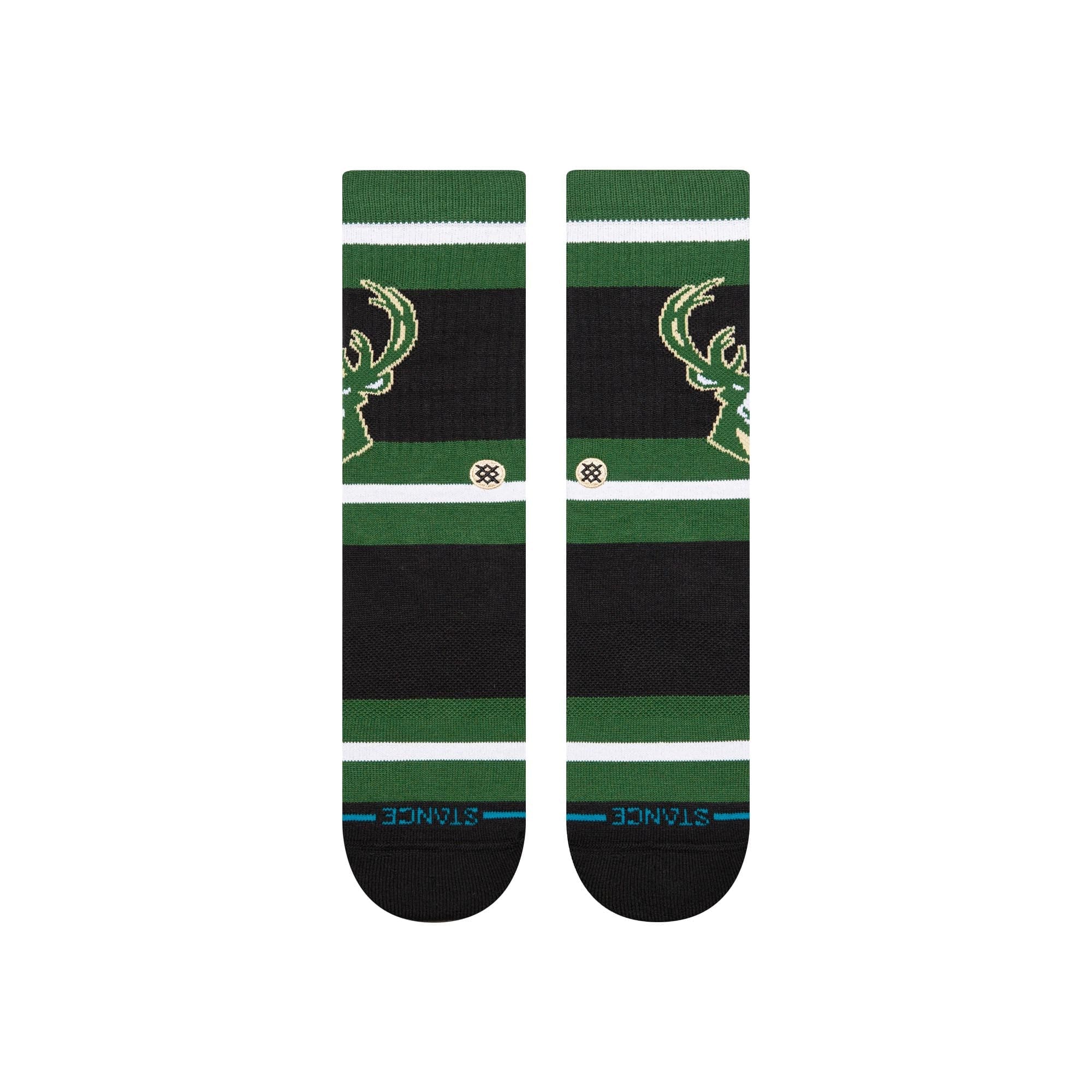 Stance Socks Large (9-12 US) Milwaukee Bucks Stance NBA Team Prep Crew Socks