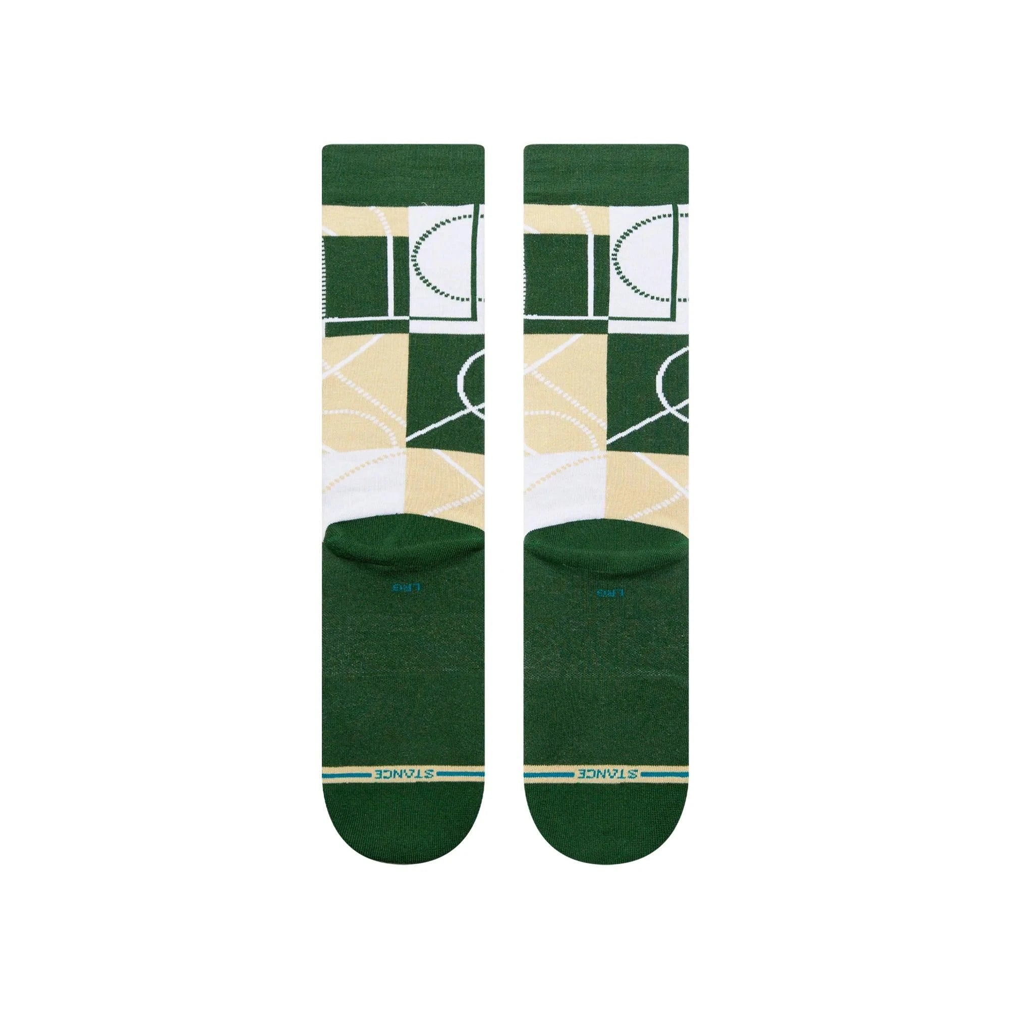 Stance Socks Large (9-12 US) Milwaukee Bucks Stance NBA Zone Crew Socks - Green