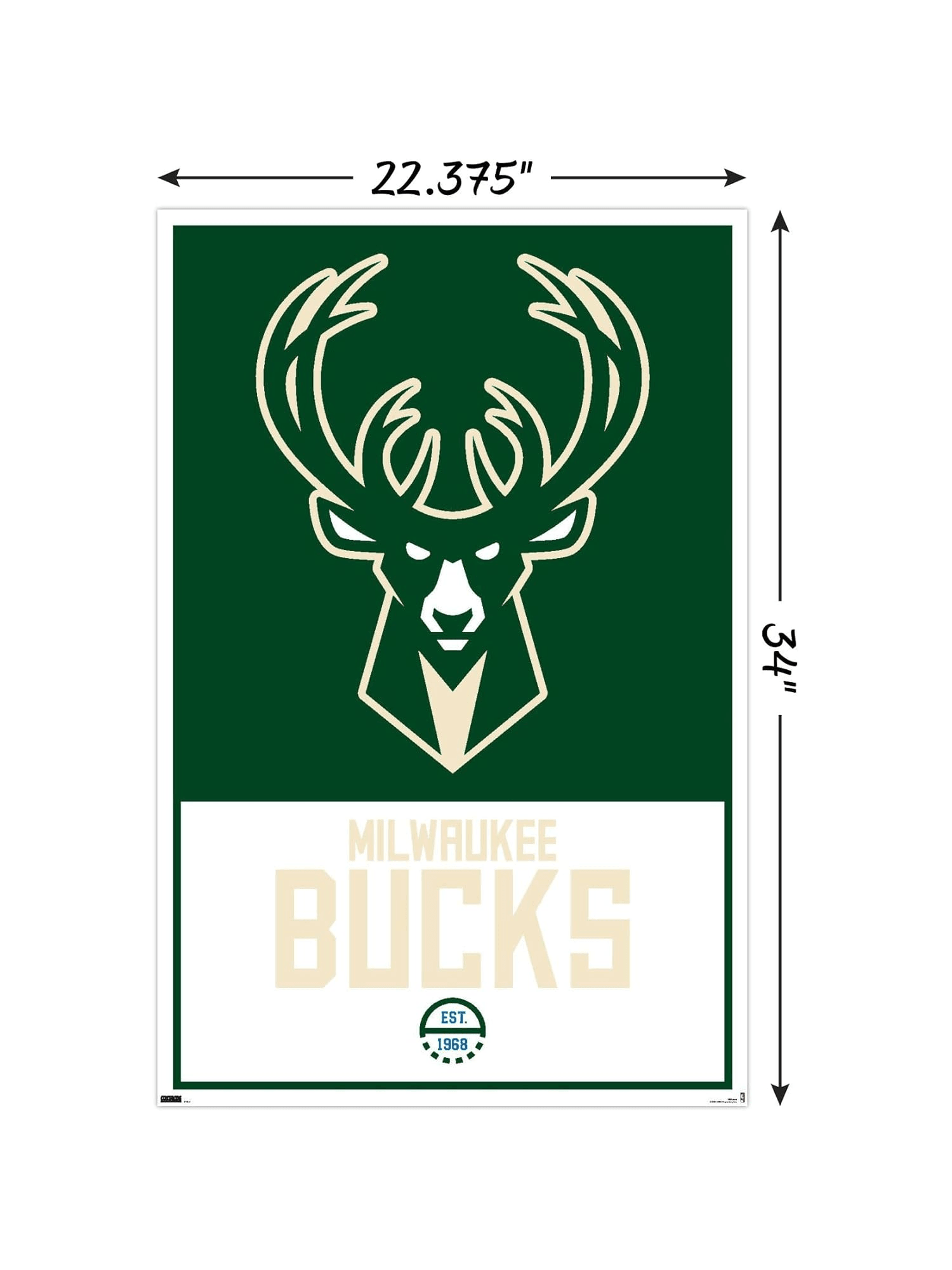 Trends International Posters Milwaukee Bucks Trends NBA 61 x 91.5cm Logo Poster