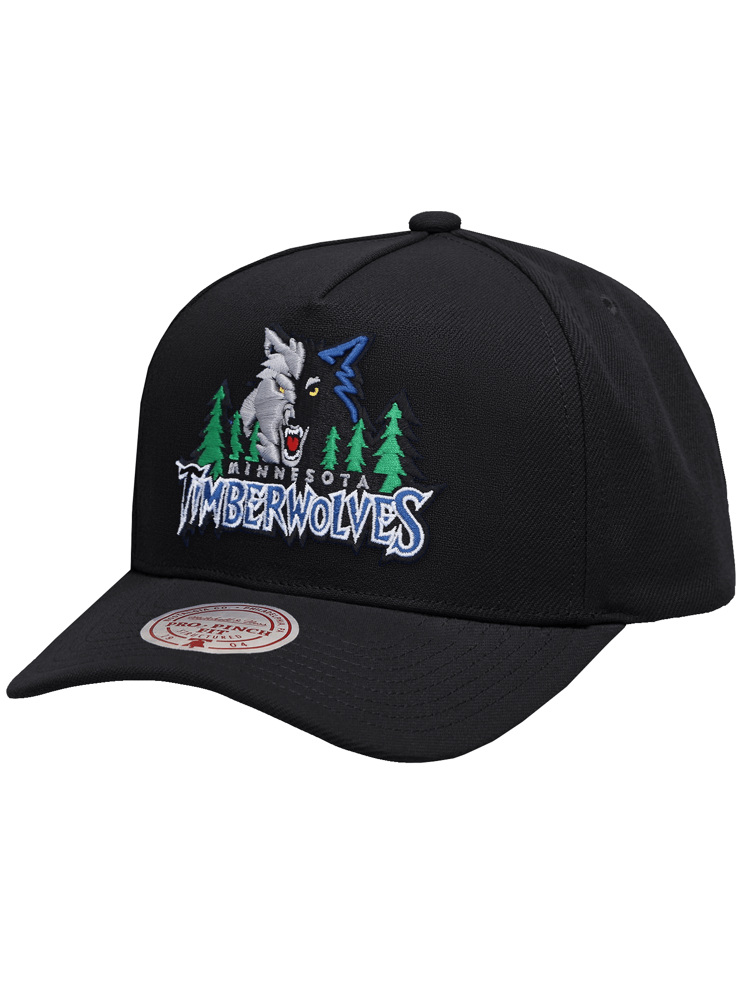 Mitchell And Ness Caps Minnesota Timberwolves Mitchell & Ness NBA HWC Pro Pinch Snapback Hat - Black