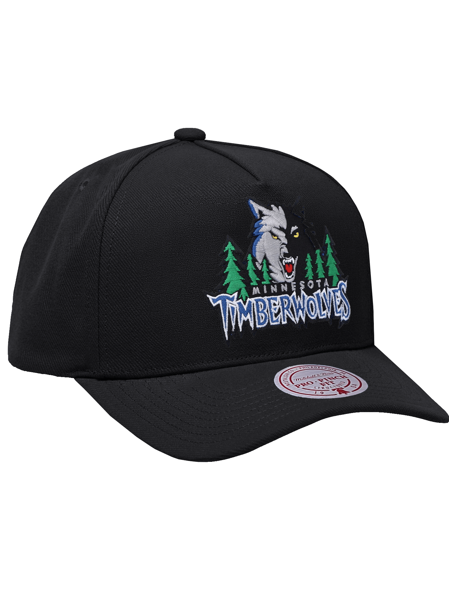 Mitchell And Ness Caps Minnesota Timberwolves Mitchell & Ness NBA HWC Pro Pinch Snapback Hat - Black