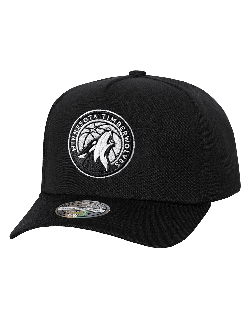 Mitchell And Ness Caps OSFM Minnesota Timberwolves Mitchell & Ness NBA Monochrome Flex 110 Snapback Hat - Black
