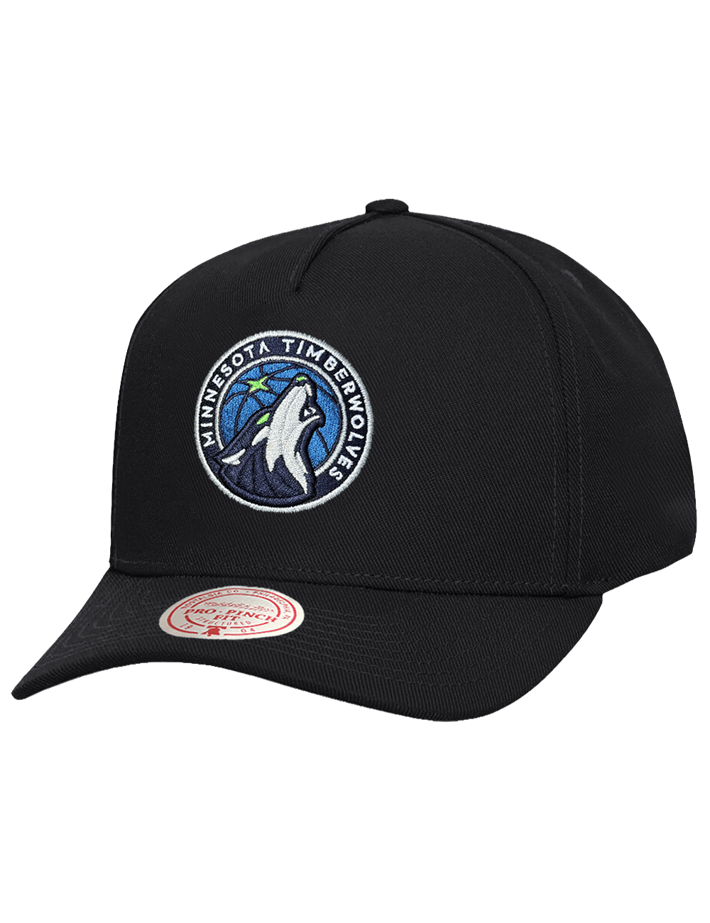Mitchell And Ness Caps OSFM Minnesota Timberwolves Mitchell & Ness NBA Team Pro Pinch Snapback Hat - Black
