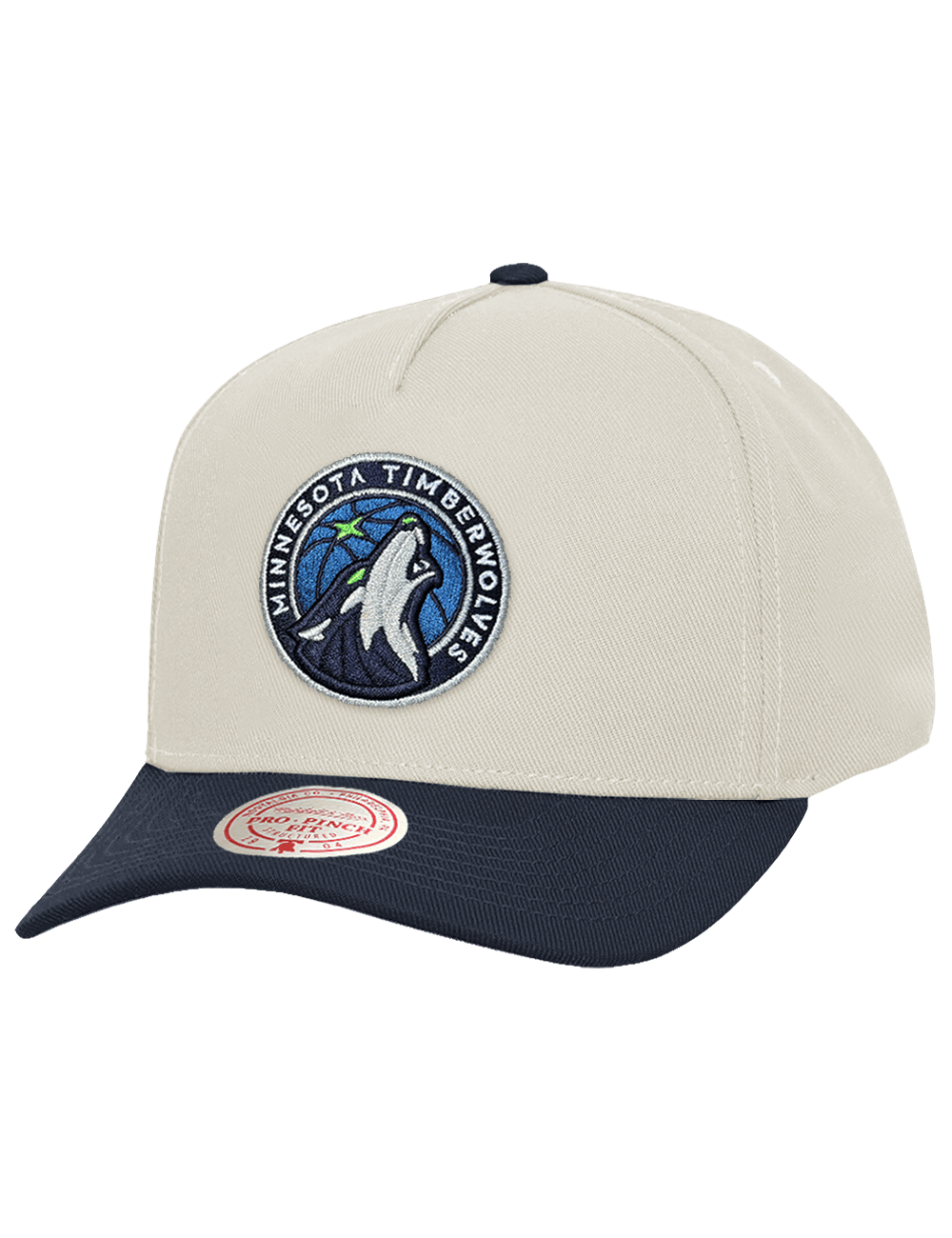 Mitchell And Ness Caps OSFM Minnesota Timberwolves Mitchell & Ness NBA Team Pro Pinch Snapback Hat - Chrome