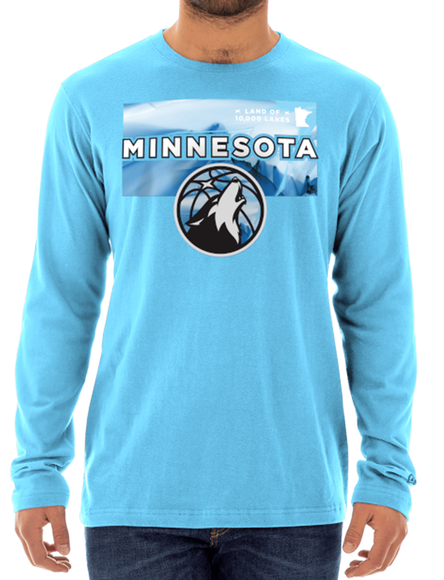 New Era T-Shirts Minnesota Timberwolves New Era NBA 24-25 City Edition Long Sleeve T-Shirt - Light Blue
