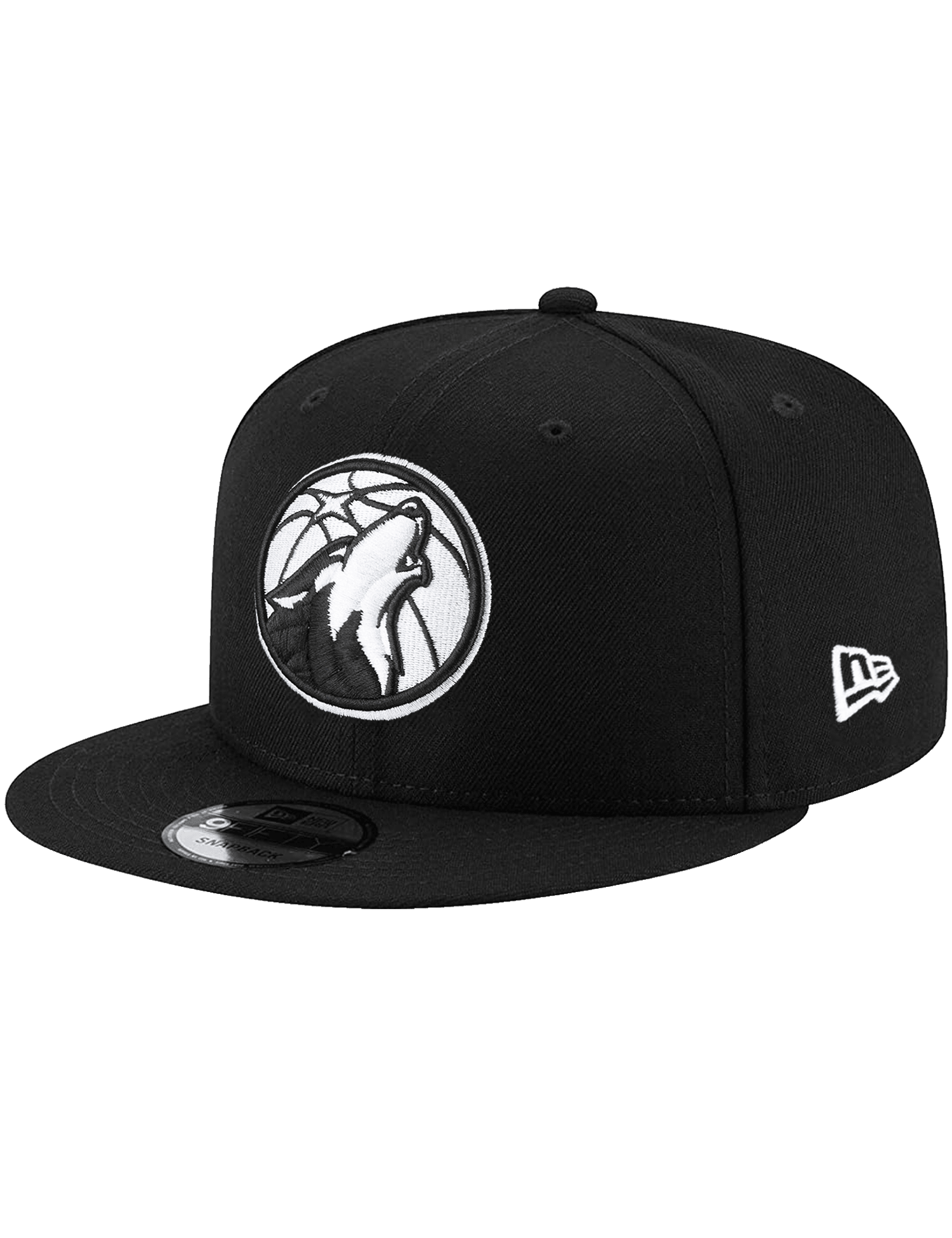 New Era Caps Minnesota Timberwolves New Era NBA Black White 9FIFTY Snapback Hat - Black