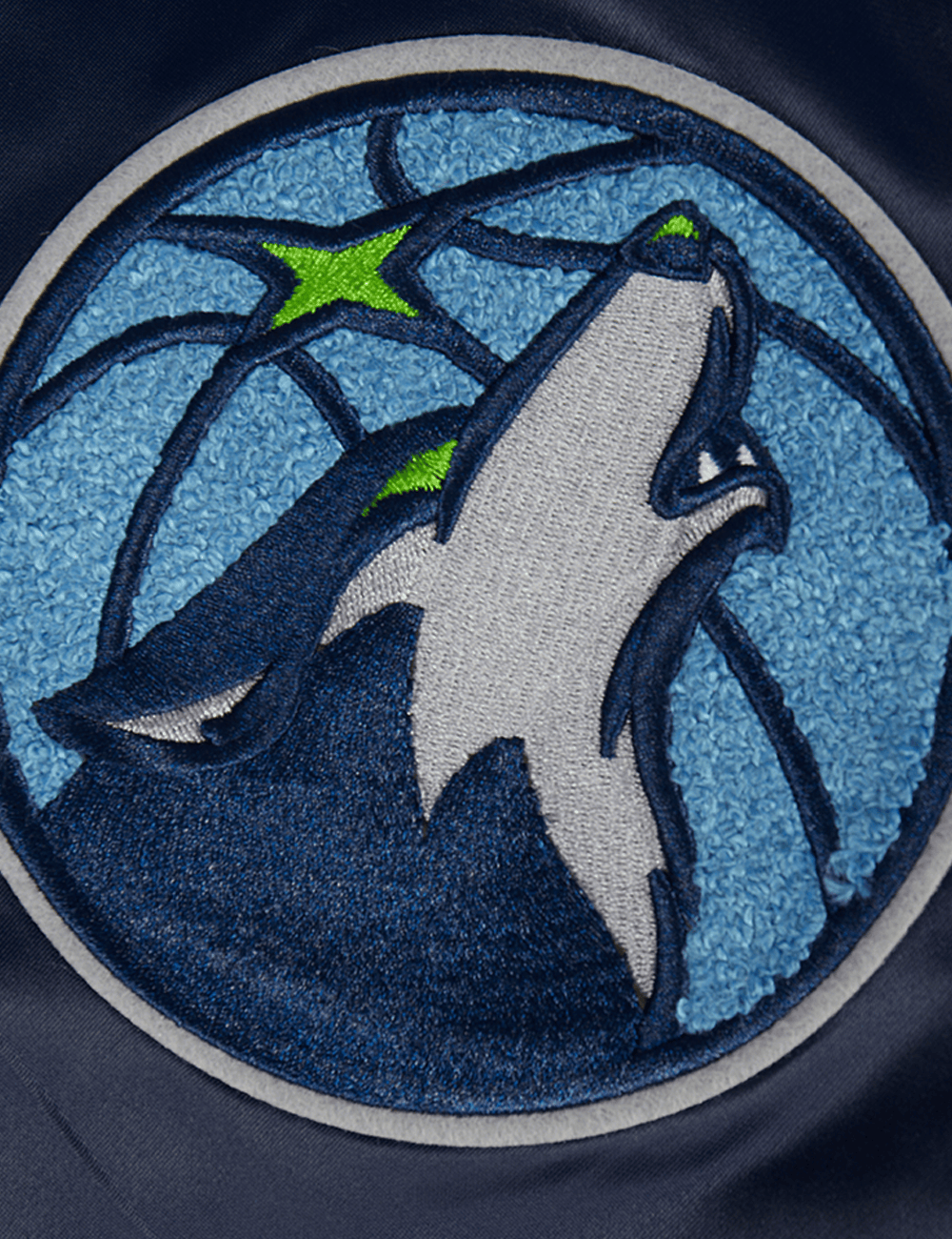 Pro Standard Jackets Minnesota Timberwolves Pro Standard NBA Old English Lightweight Satin Jacket - Navy