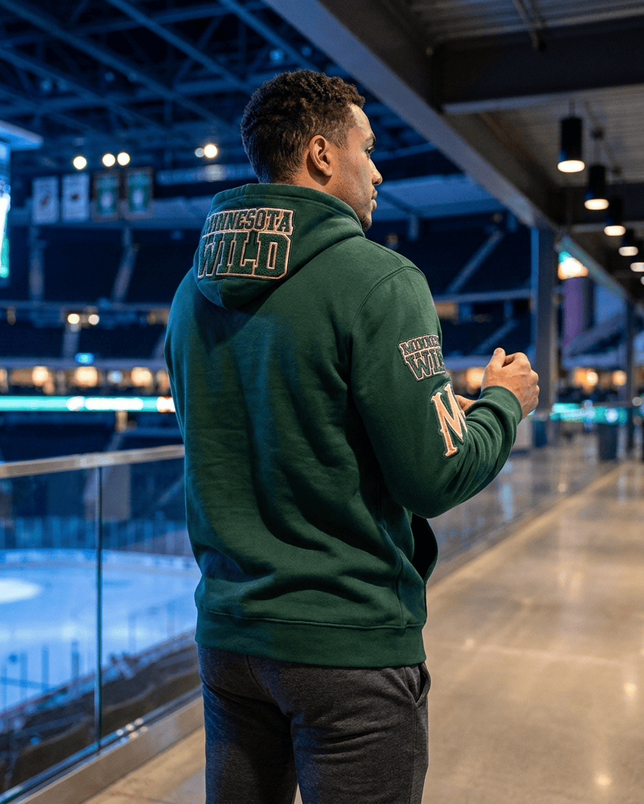 Pro Standard Jumpers Minnesota Wild Pro Standard NHL Classic Chenille Hoodie Jumper - Green