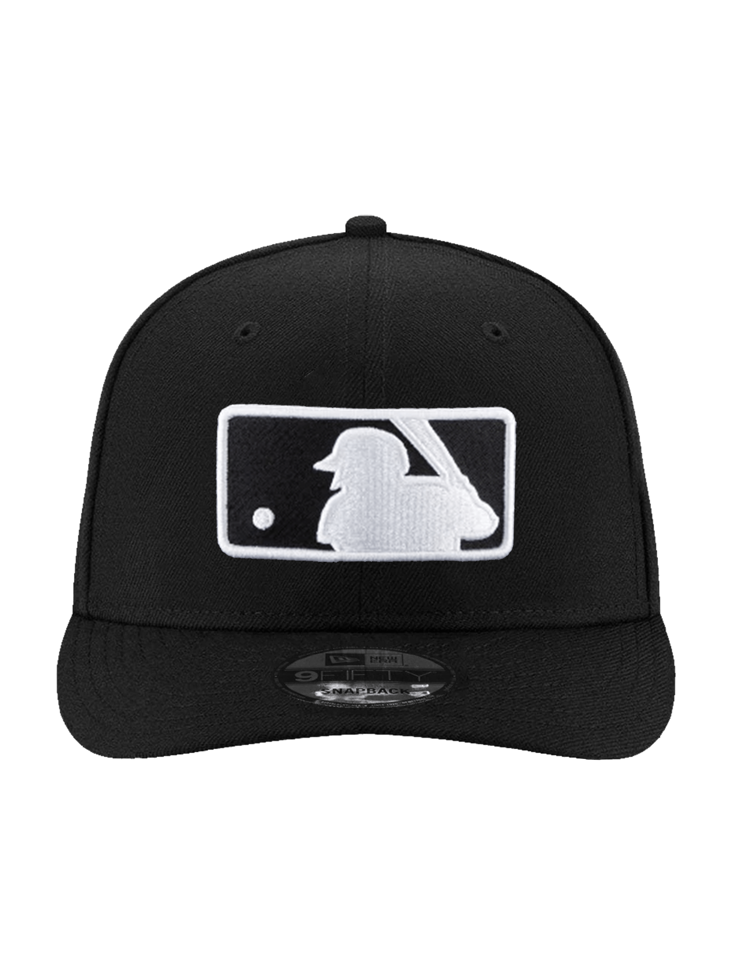 New Era Caps MLB Batterman New Era MLB Black White Pre-Curved 9FIFTY Snapback Hat - Black
