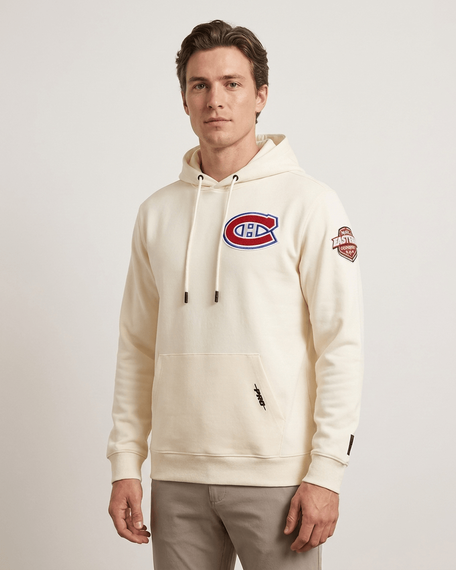 Pro Standard Jumpers Montreal Canadiens Pro Standard NHL Classic Chenille Hoodie Jumper - Eggshell