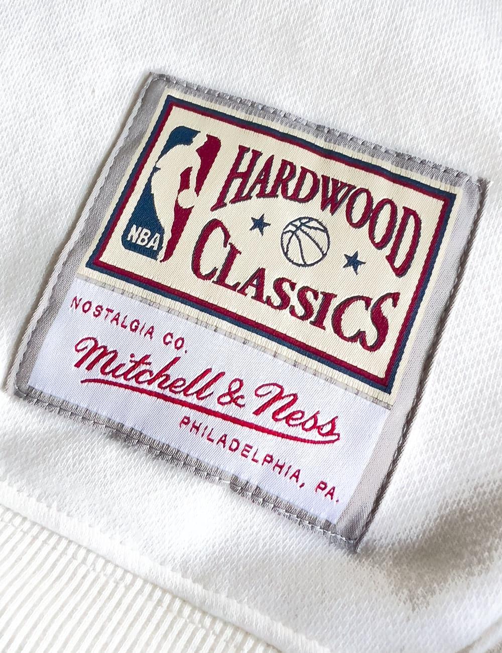 Mitchell And Ness Jumpers NBA HWC Mitchell & Ness Multi Logo Vintage Hoodie Jumper - Vintage White
