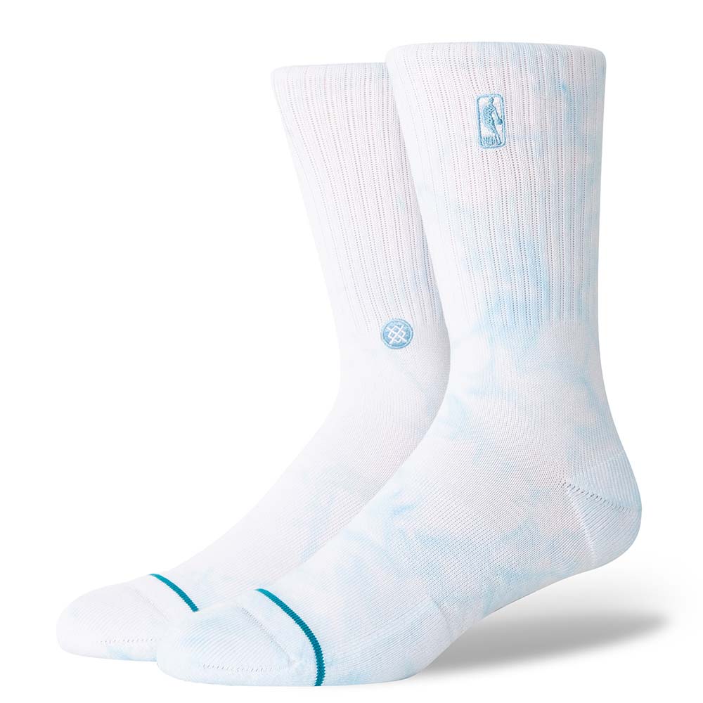 Stance Socks NBA Logoman Dye Stance NBA Crew Socks - White / Light Blue