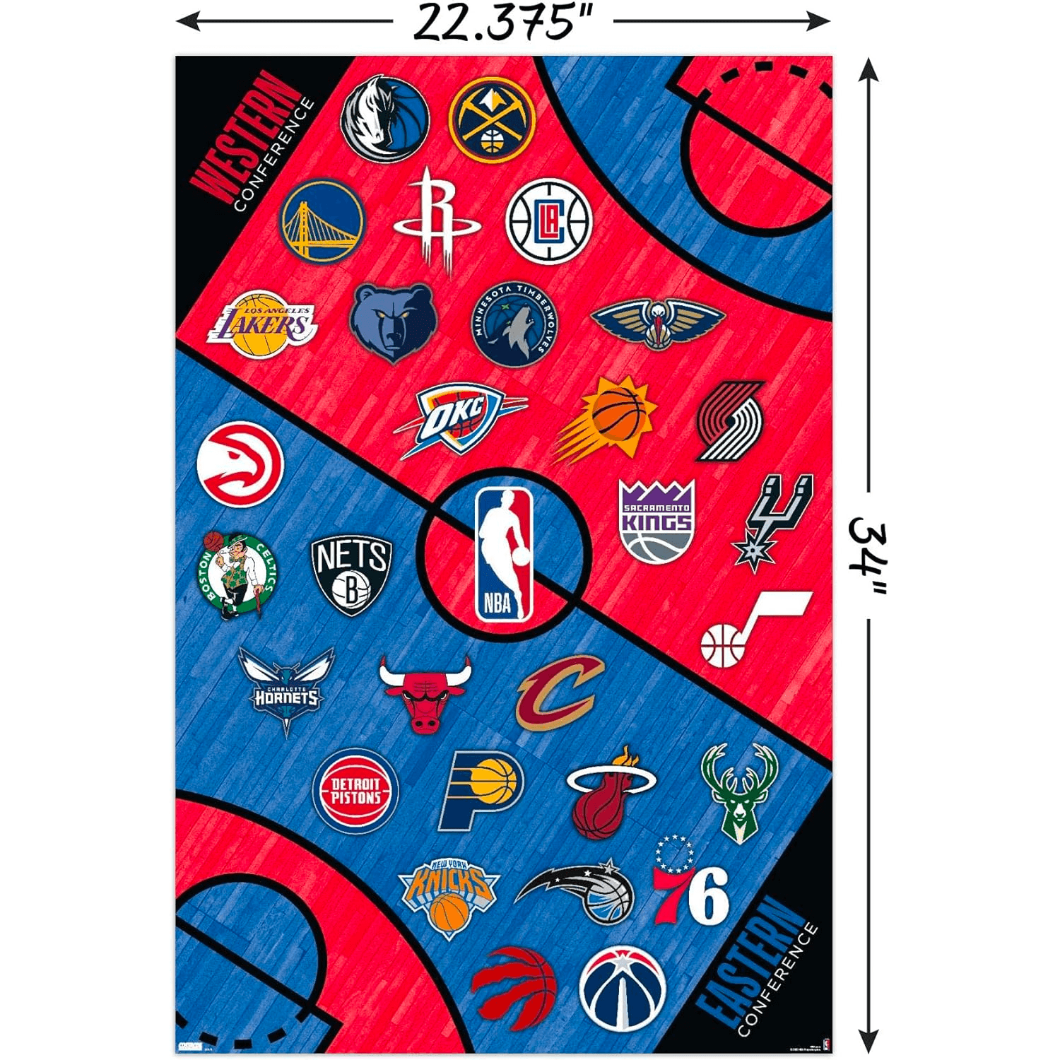 Trends International Posters NBA Team Logos Trends NBA 61 x 91.5cm Court Poster