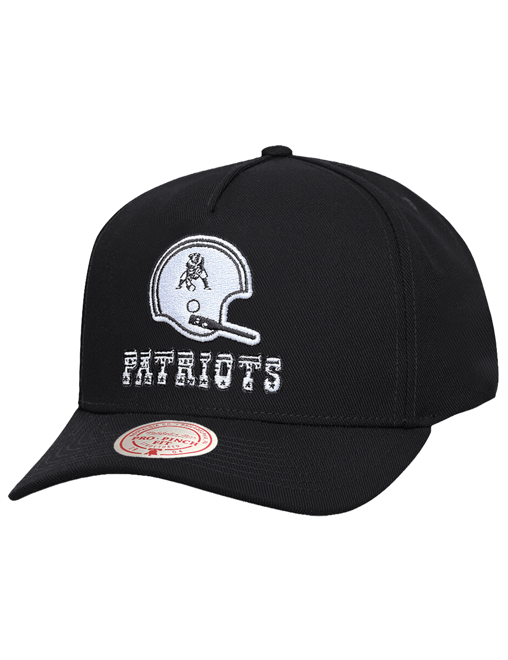 Mitchell And Ness Caps OSFM New England Patriots Mitchell & Ness NFL Throwback Monochrome Pro Pinch Snapback Hat - Black