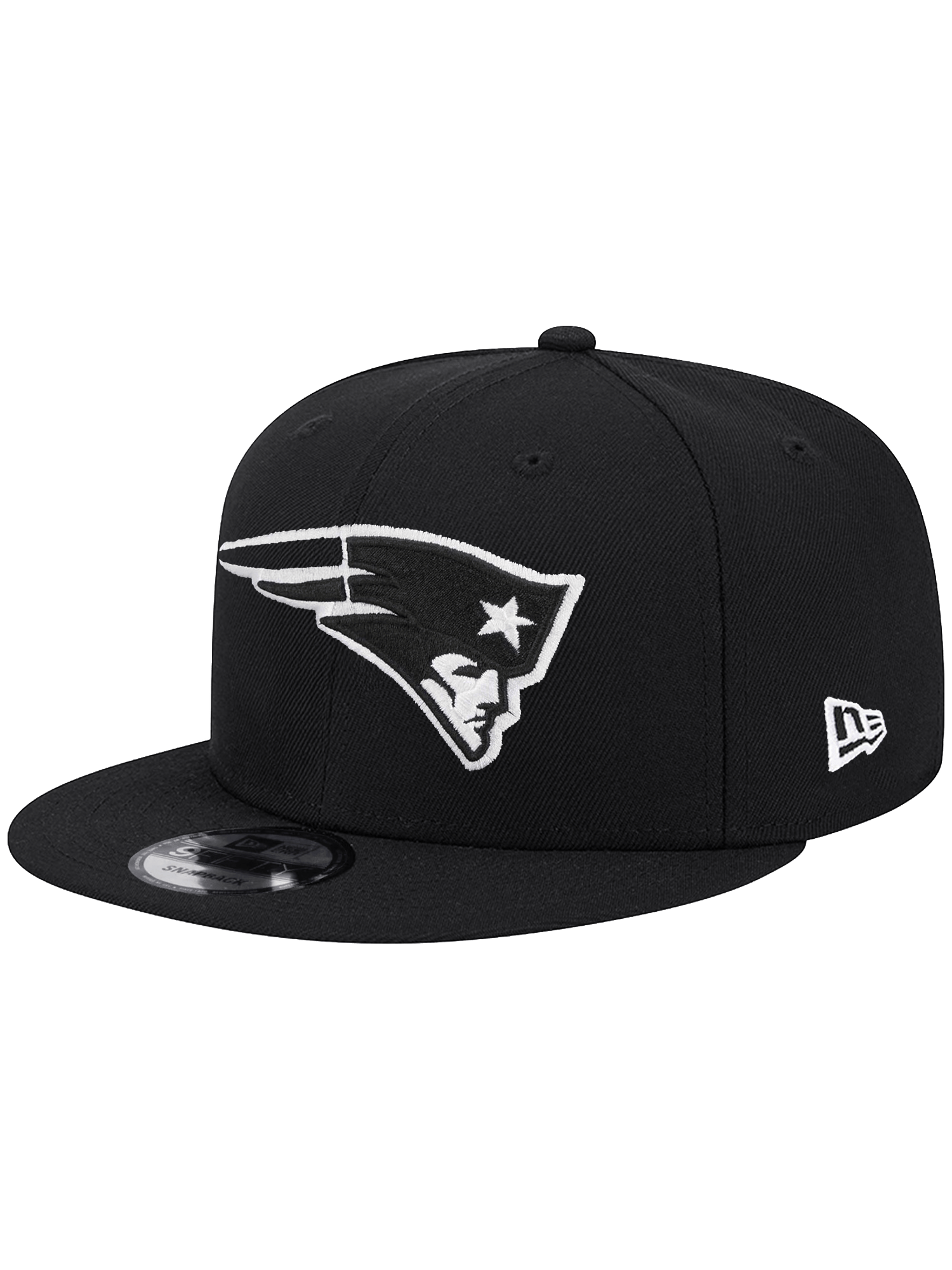 New Era Caps New England Patriots New Era NFL Black & White 9FIFTY Snapback Hat