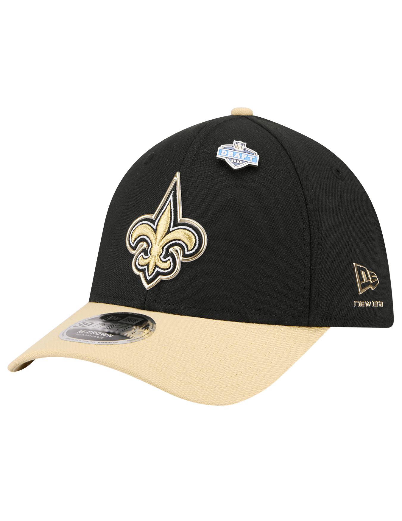 New Era Caps M/L New Orleans Saints New Era NFL Draft 26 39THIRTY M-Crown Stretch-Fit Hat