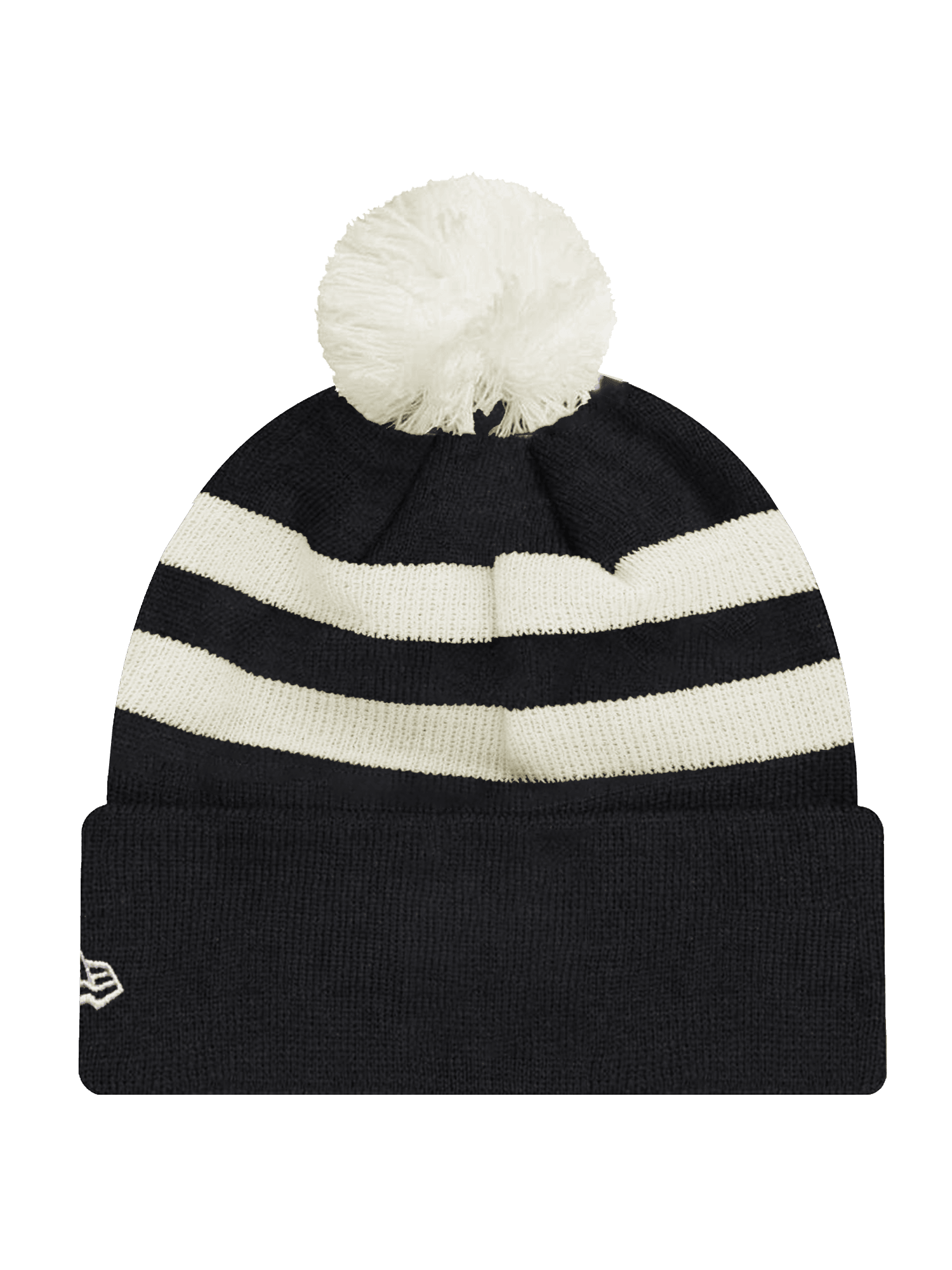 New Era Beanies New Orleans Saints New Era NFL Ivory Stripe Pom Knit Beanie - Black