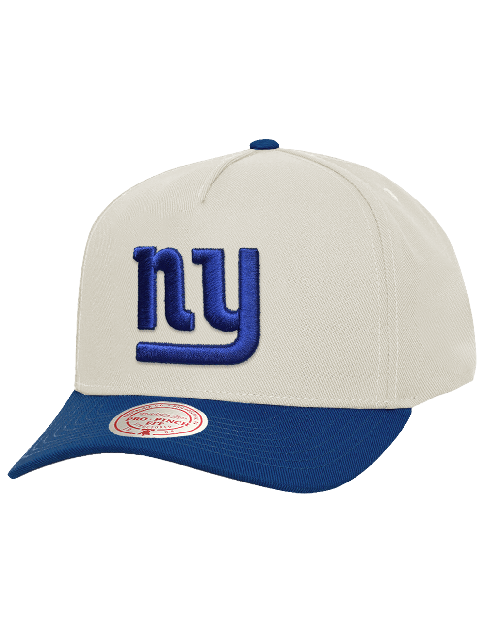Mitchell And Ness Caps OSFM New York Giants Mitchell & Ness NFL Throwback Pro Pinch Snapback Hat - Chrome