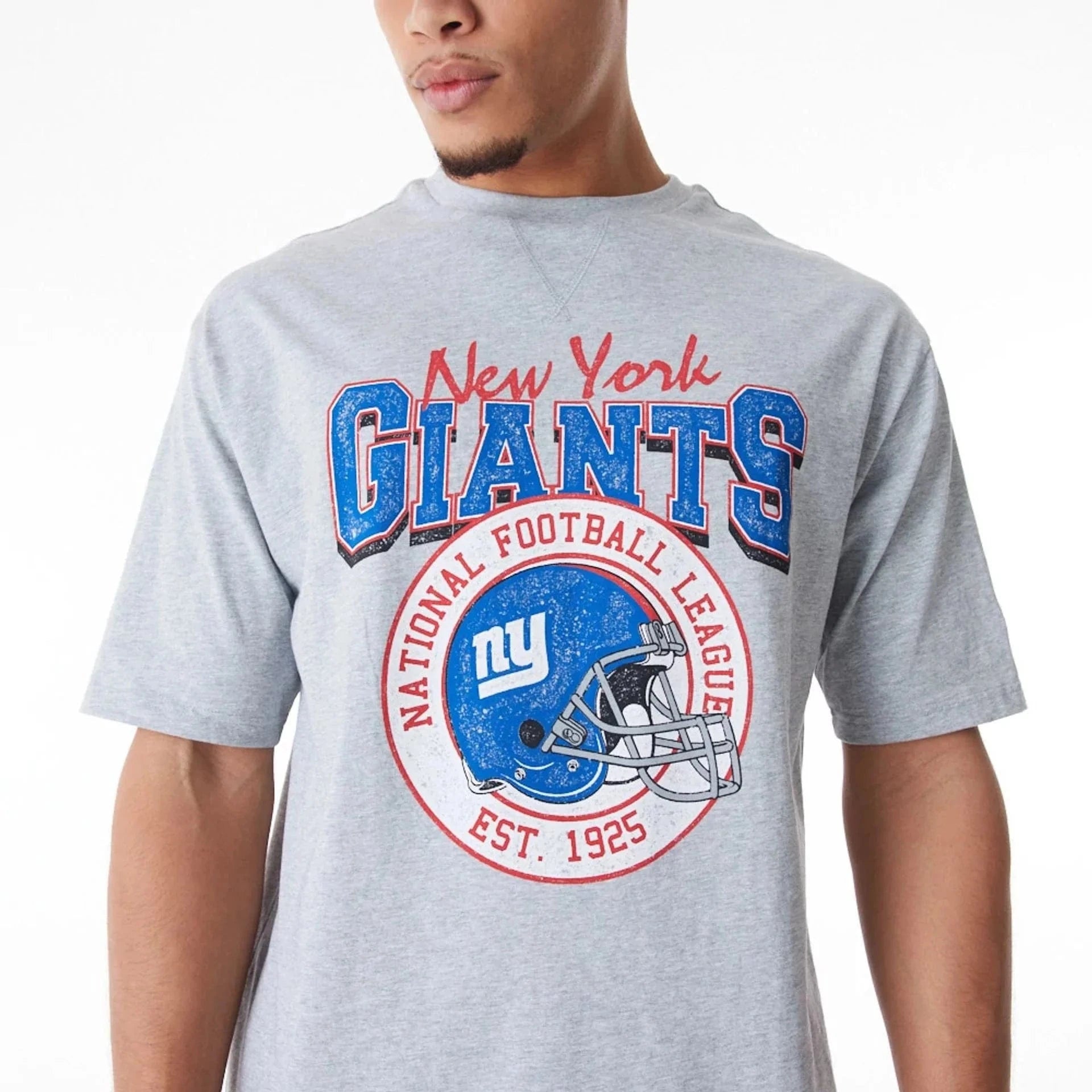New Era T-Shirts New York Giants New Era NFL Helmet T-Shirt - Grey Marle