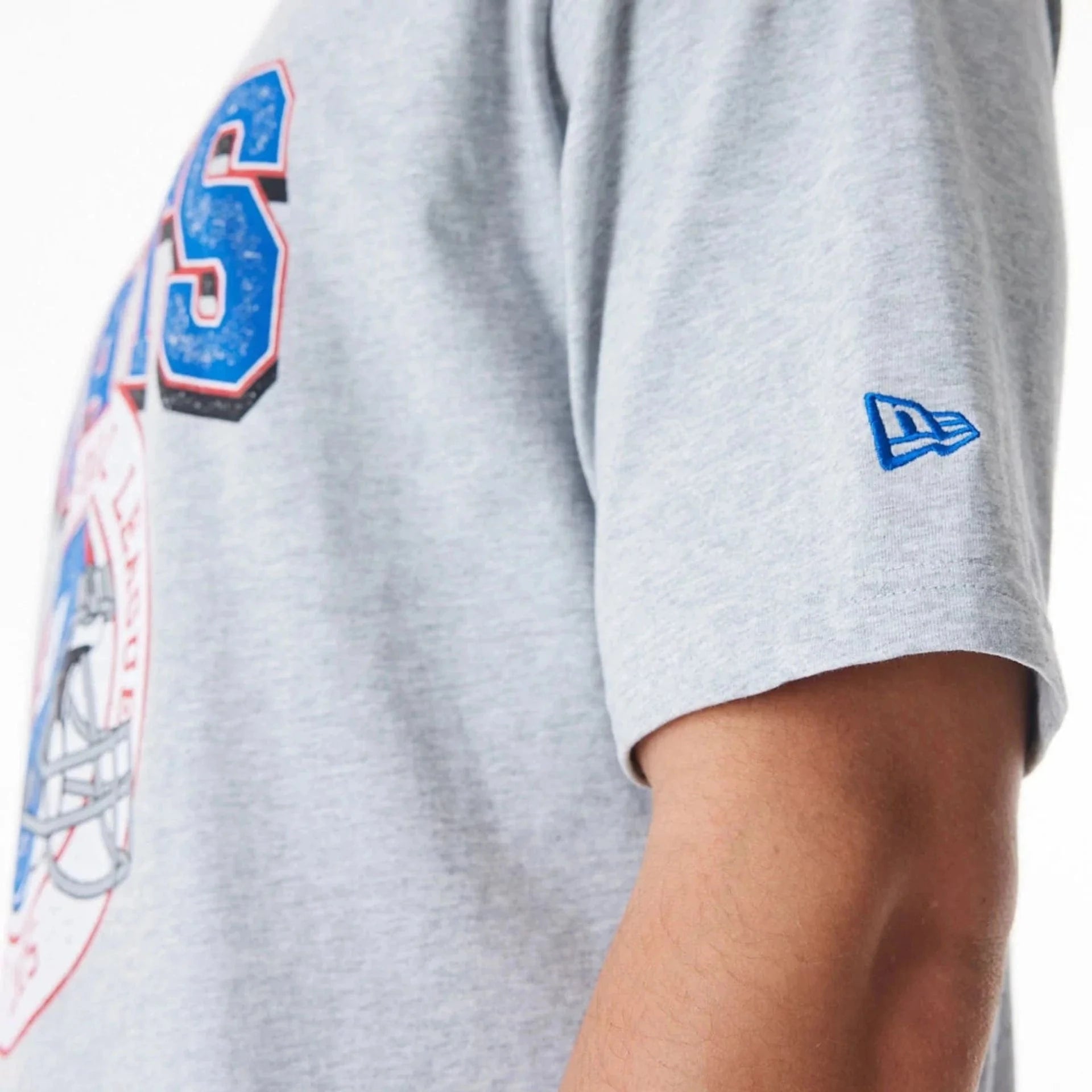 New Era T-Shirts New York Giants New Era NFL Helmet T-Shirt - Grey Marle