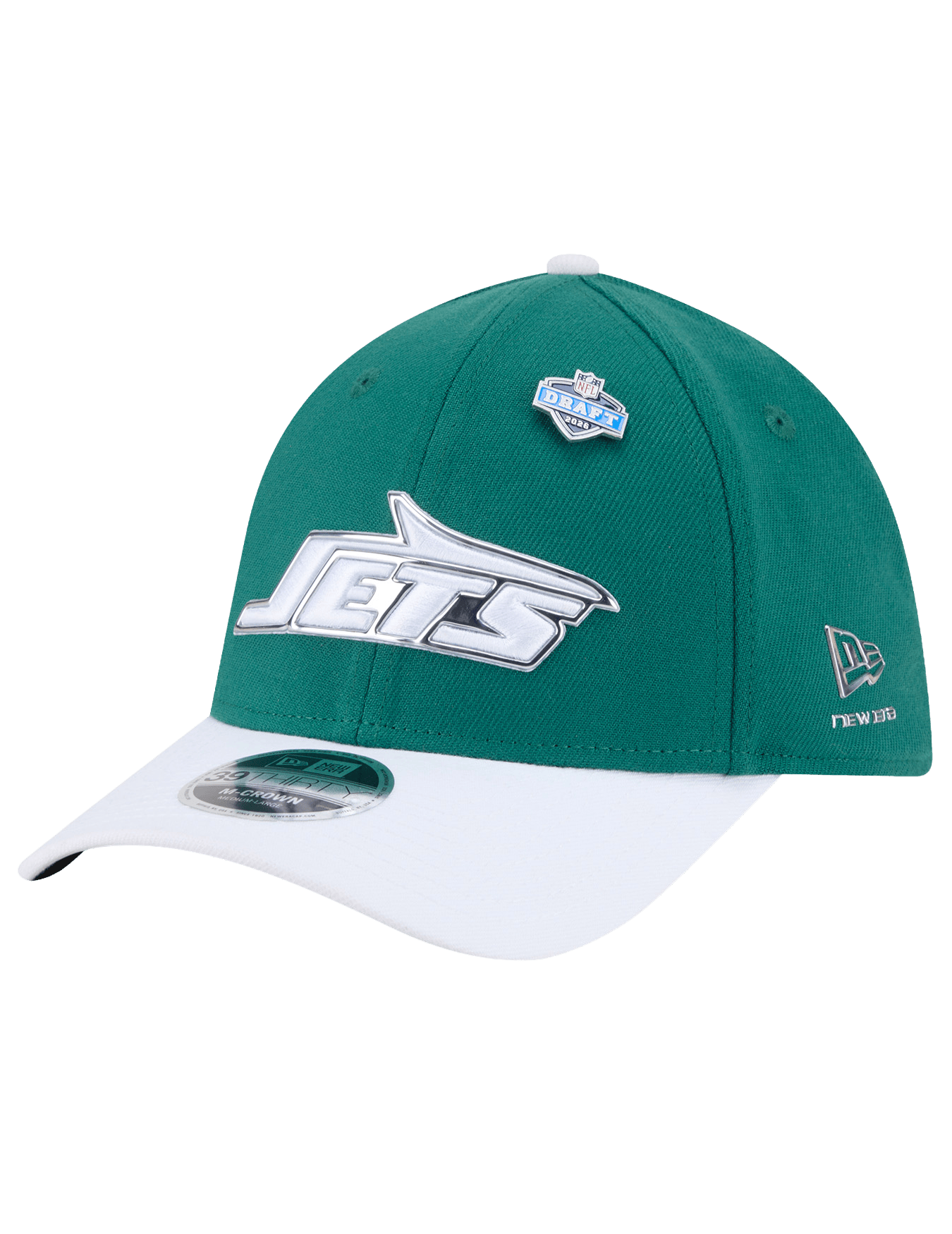 New Era Caps M/L New York Jets New Era NFL Draft 26 39THIRTY M-Crown Stretch-Fit Hat