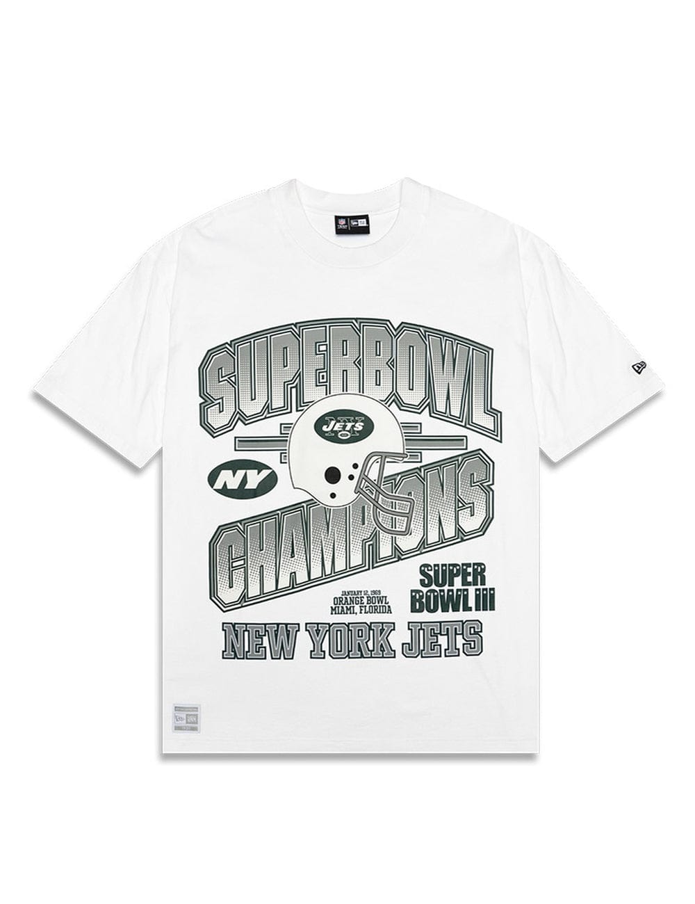 New Era T-Shirts New York Jets New Era NFL Super Bowl LIII Oversized T-Shirt - White
