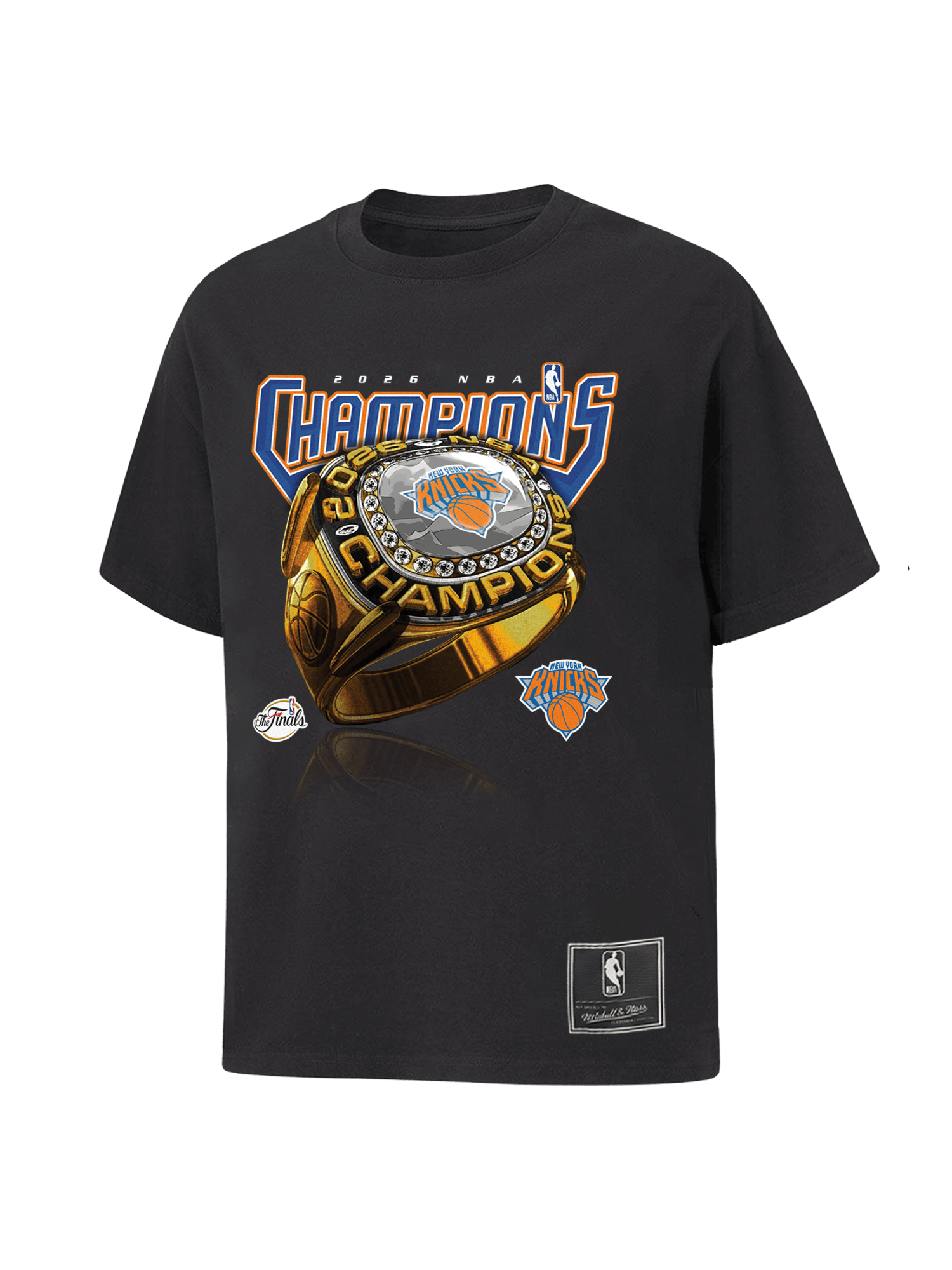 Mitchell And Ness T-Shirts New York Knicks Mitchell & Ness NBA 26 Champs Vintage Fit T-Shirt - Washed Black