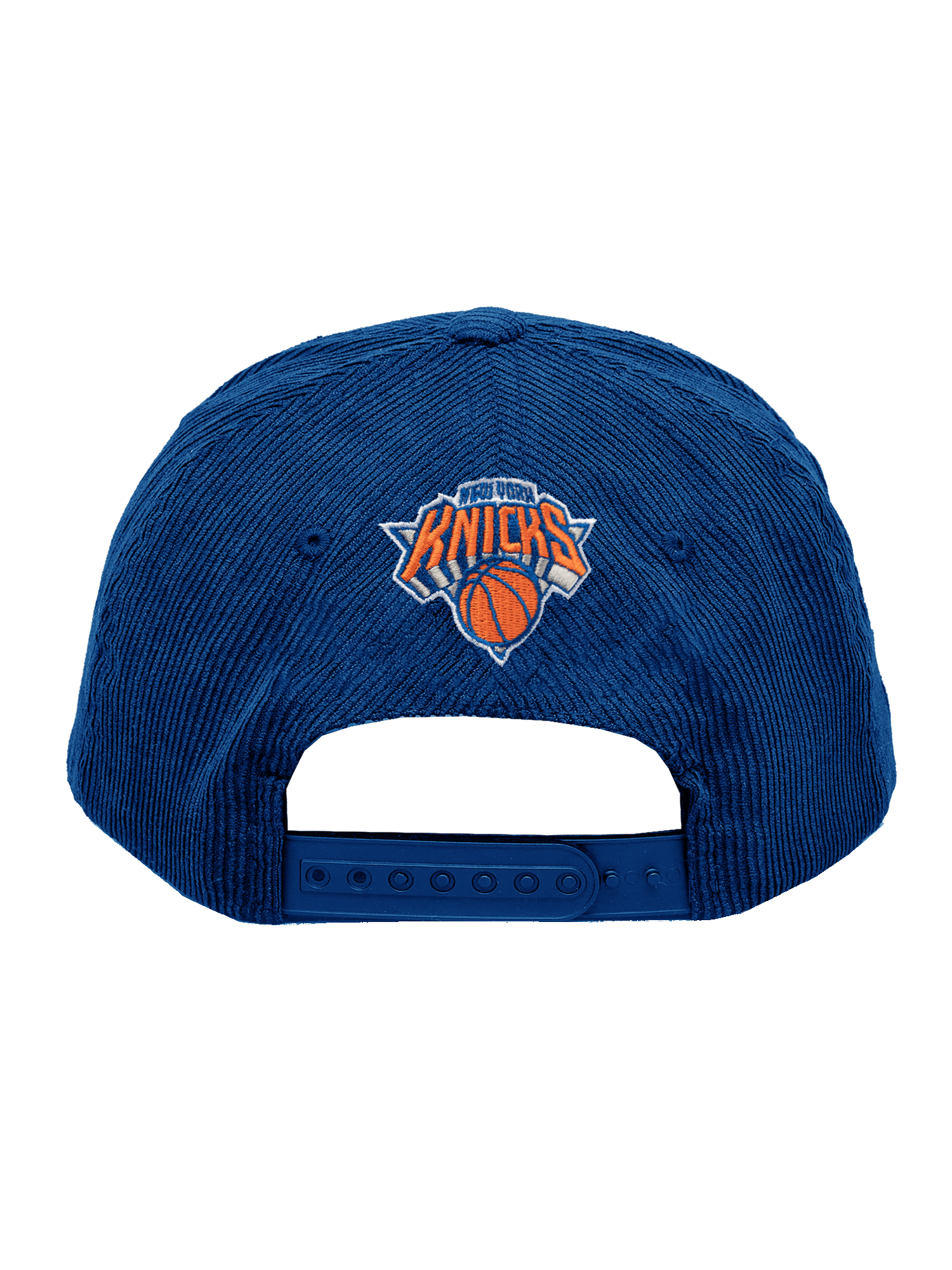Mitchell And Ness Caps New York Knicks Mitchell & Ness NBA Net Deadstock Pre-Curved Snapback Hat - Blue