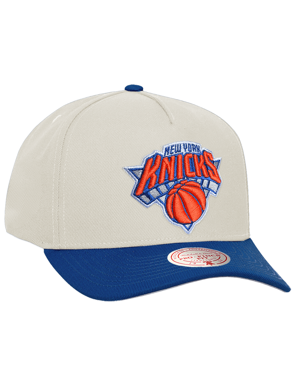 Mitchell And Ness Caps OSFM New York Knicks Mitchell & Ness NBA Team Pro Pinch Snapback Hat - Chrome