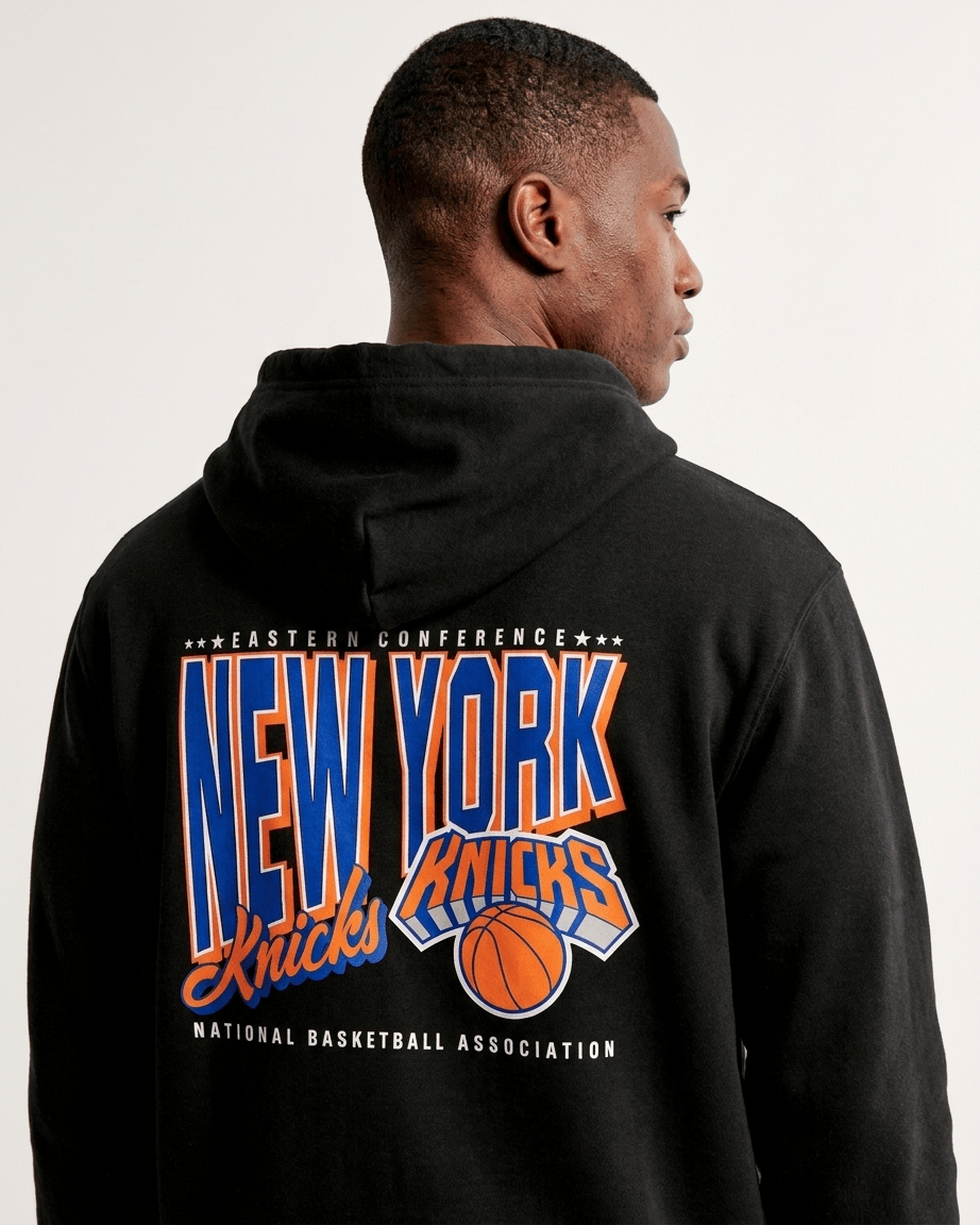 NBA Essentials Jumpers New York Knicks NBA Essentials Clarkdale Hoodie Jumper - Black