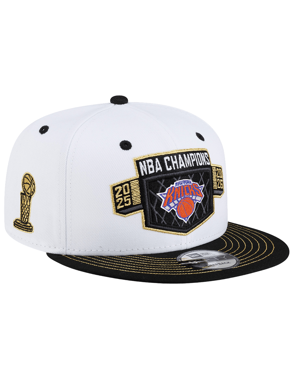 New Era Caps OSFM New York Knicks New Era NBA 26 Champs 9FIFTY Flat Brim Snapback Hat - White