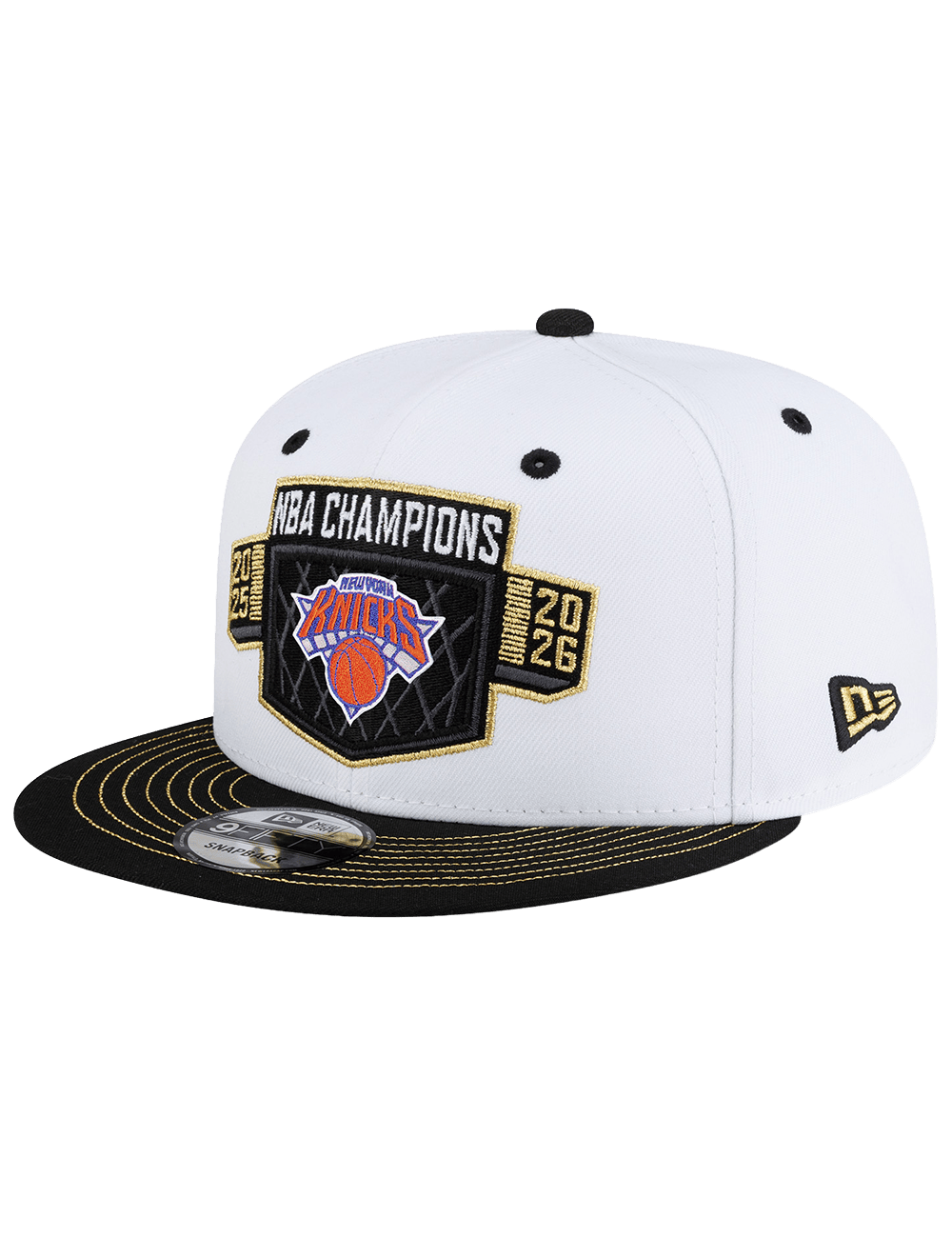New Era Caps OSFM New York Knicks New Era NBA 26 Champs 9FIFTY Flat Brim Snapback Hat - White