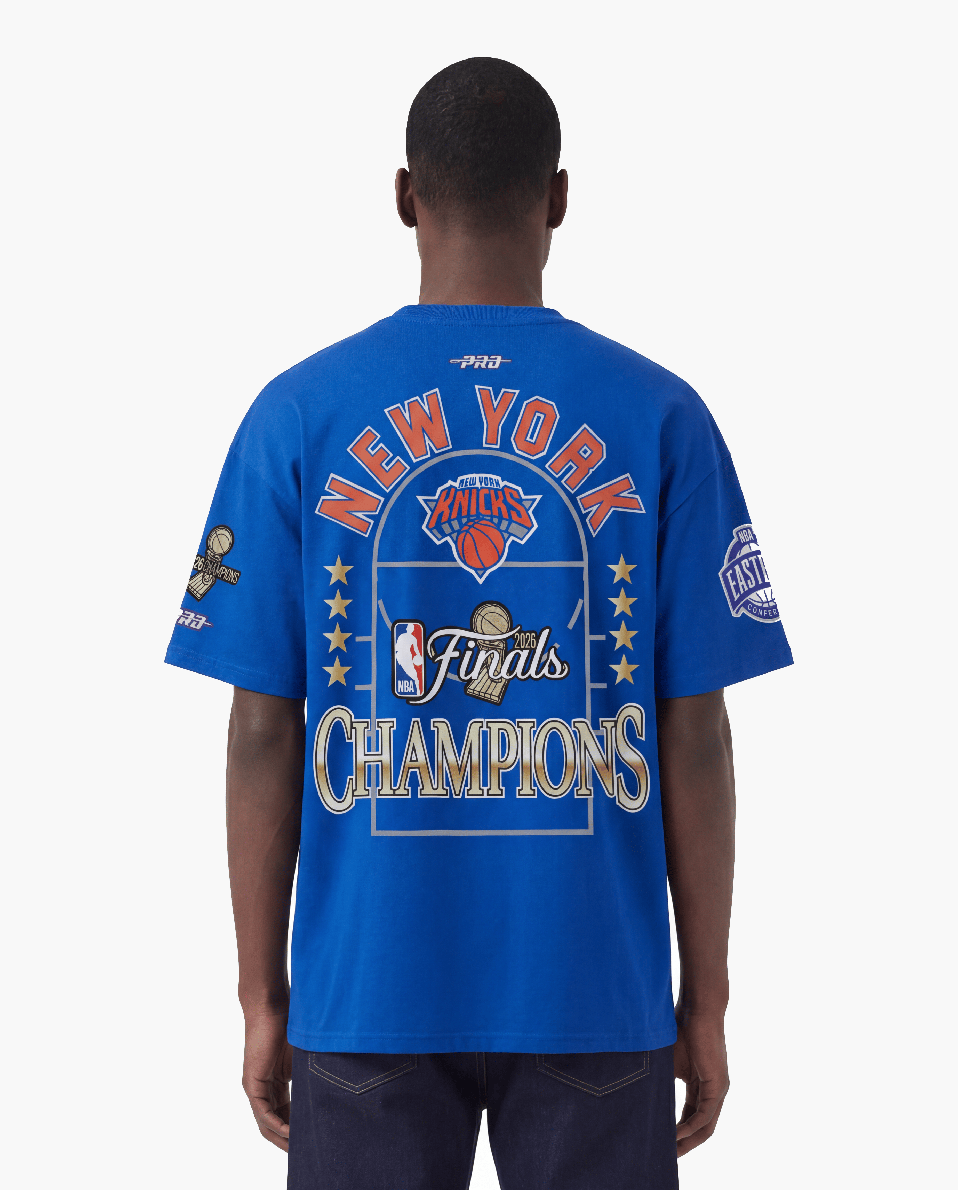 Pro Standard T-Shirts New York Knicks Pro Standard NBA 26 Champs Drop Shoulder T-Shirt - Blue