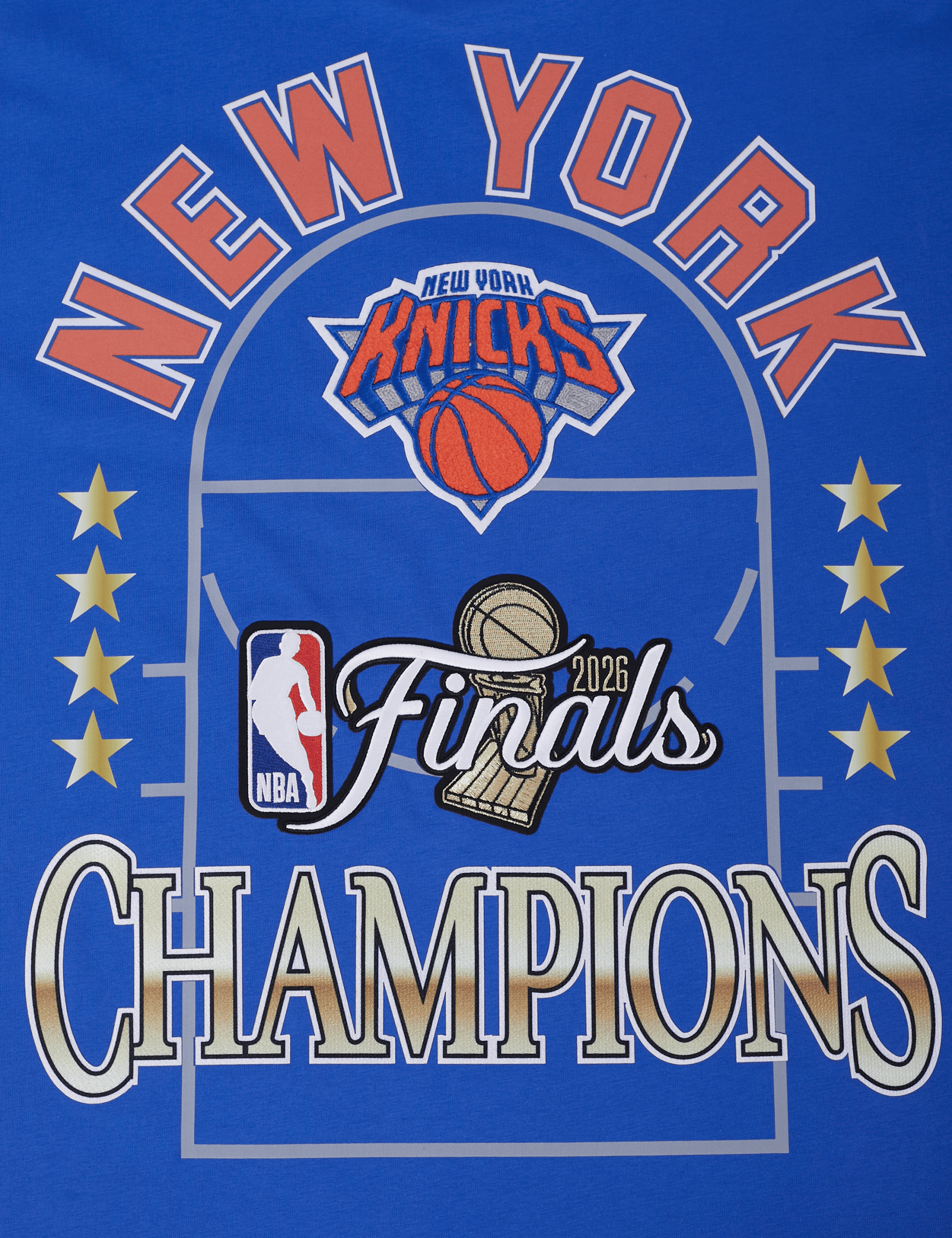 Pro Standard T-Shirts New York Knicks Pro Standard NBA 26 Champs Drop Shoulder T-Shirt - Blue