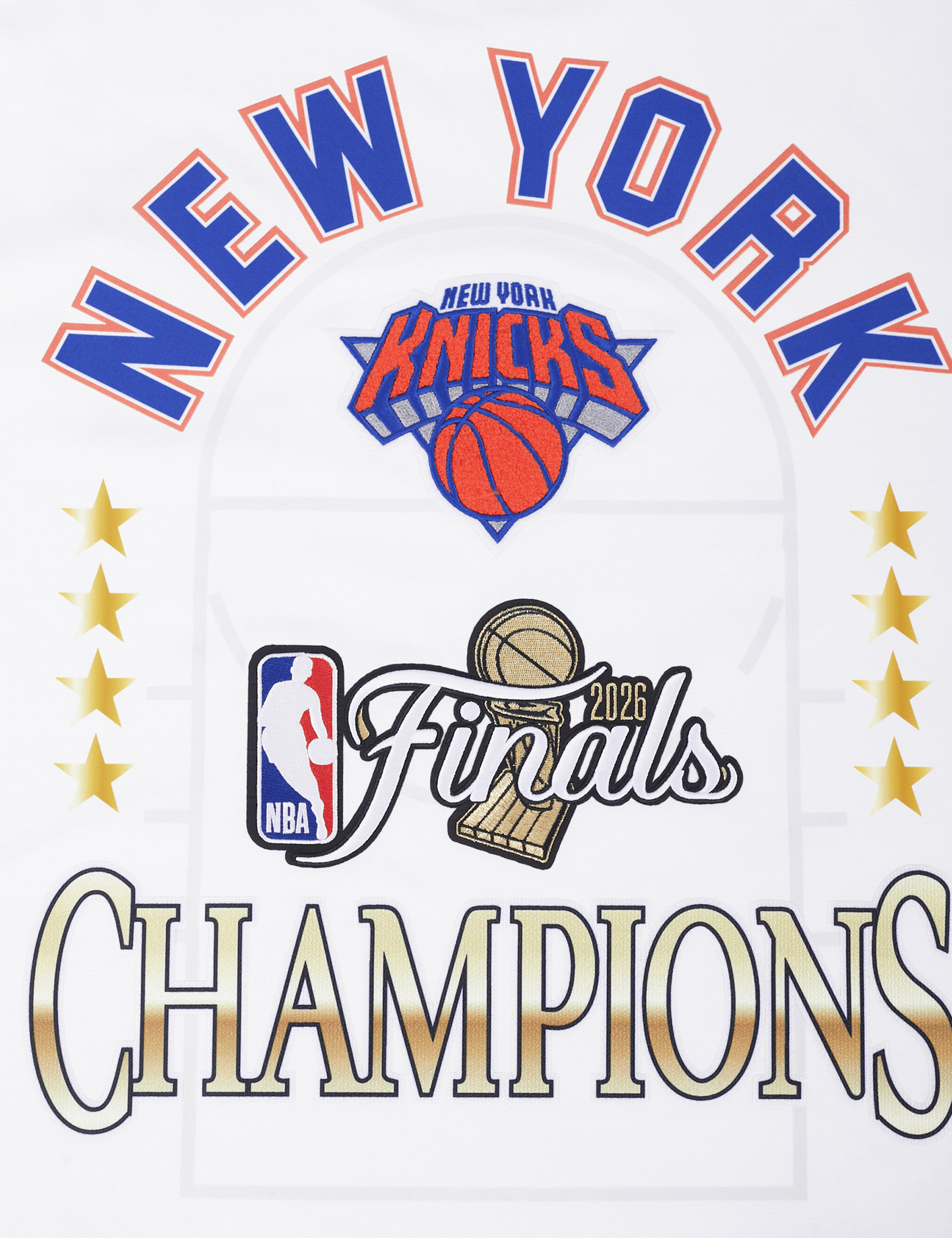 Pro Standard T-Shirts New York Knicks Pro Standard NBA 26 Champs Drop Shoulder T-Shirt - White