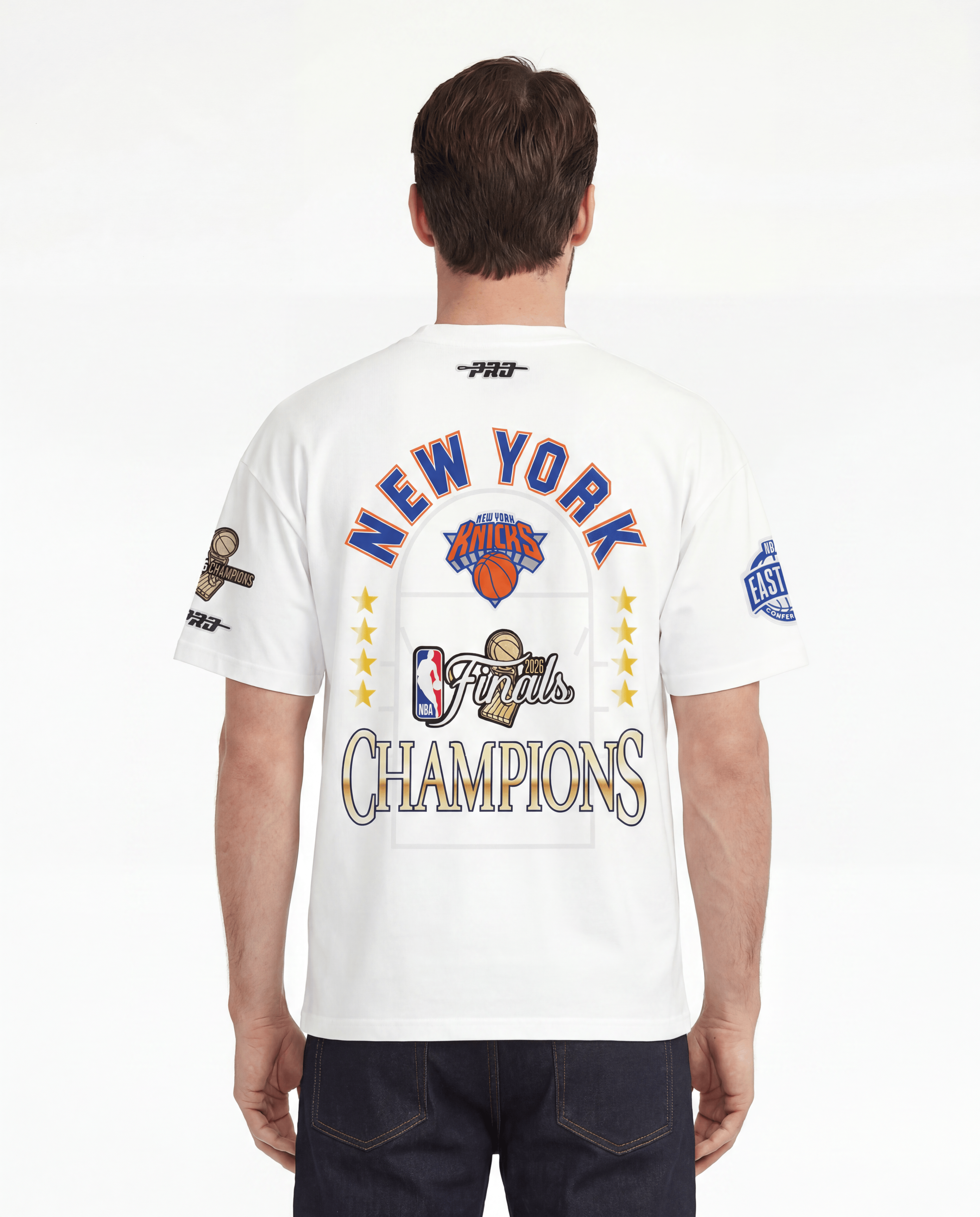 Pro Standard T-Shirts New York Knicks Pro Standard NBA 26 Champs Drop Shoulder T-Shirt - White