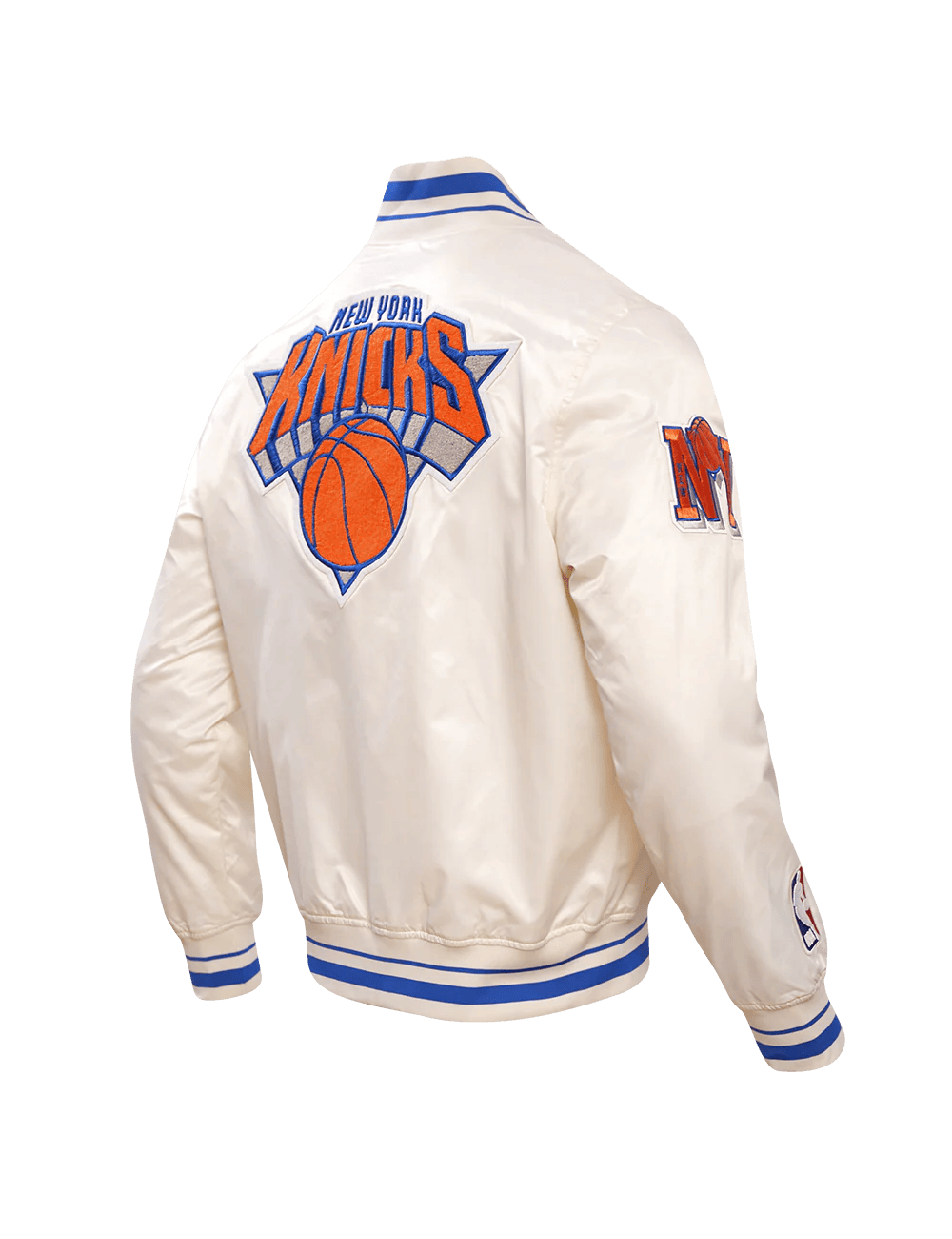 Pro Standard Jackets New York Knicks Pro Standard NBA Retro Classic Lightweight Satin Jacket - Eggshell