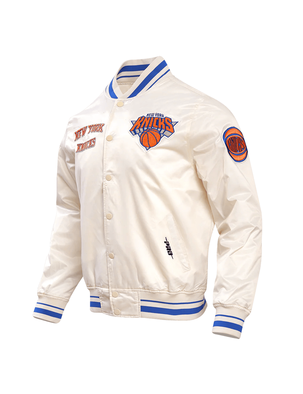 Pro Standard Jackets New York Knicks Pro Standard NBA Retro Classic Lightweight Satin Jacket - Eggshell